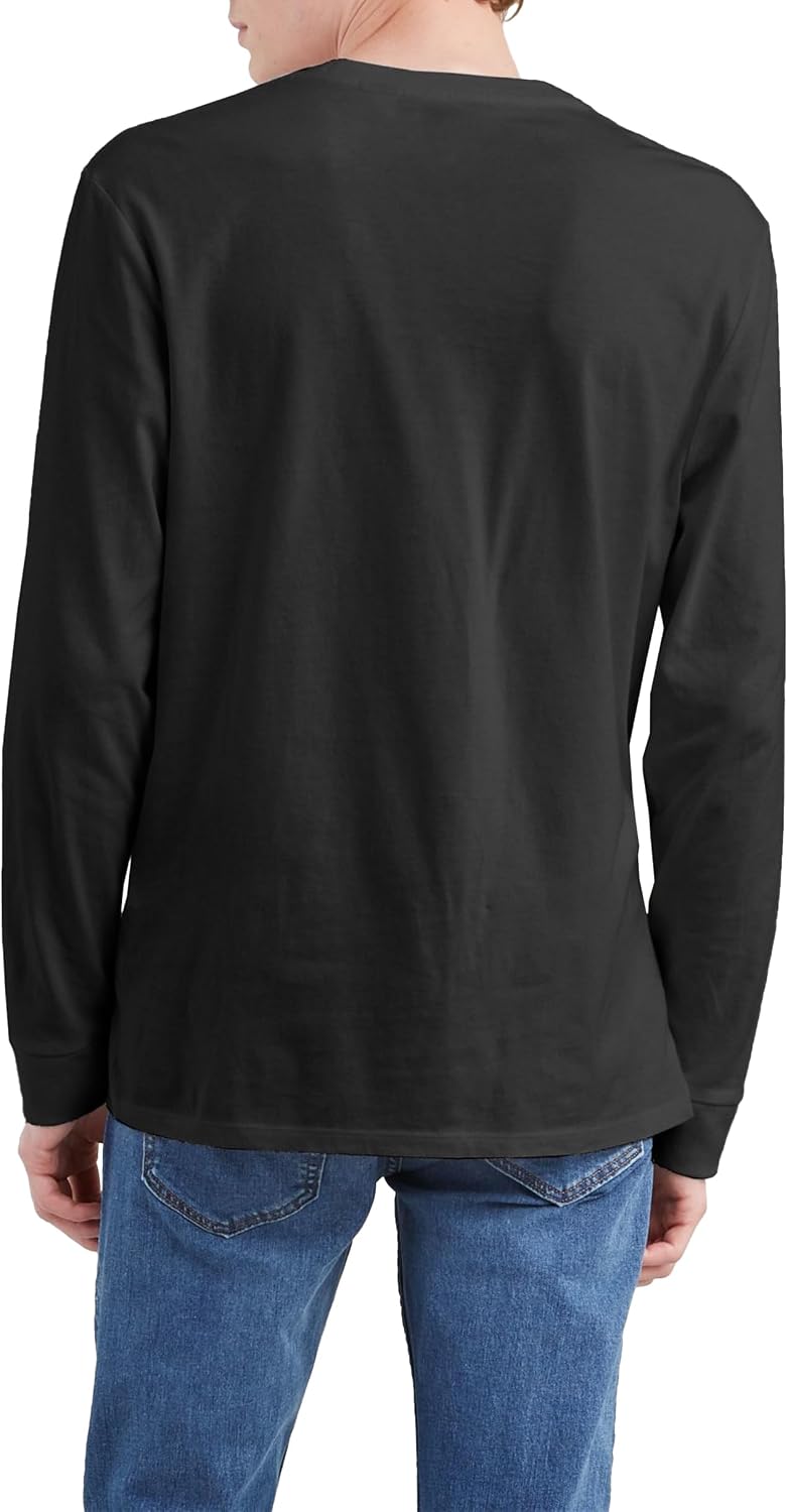 Detalle de Levi's Long-Sleeve Original Housemark Tee: maglietta maniche lunghe in cotone biologico