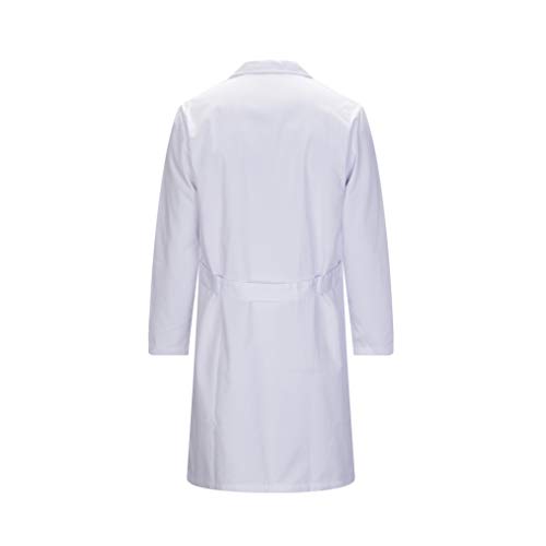 Detalle 2 de MISEMIYA Bata de Laboratorio para Mujer 1832: bata médica blanca larga con manga larga y cinturón trasero