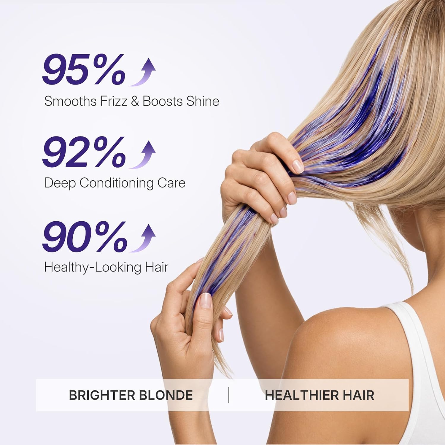 Detalle de Karseell Purple Haarmaske 500 ml – violette Kur gegen Gelbstich bei blondem, platinfarbenem und grauem Haar