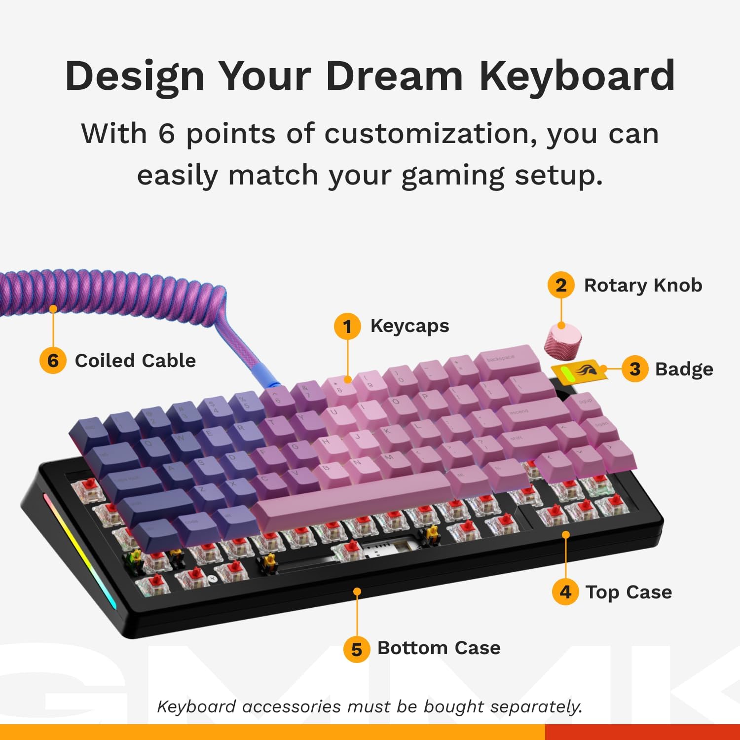 Thumbnail 1 de Glorious GMMK 3: 65% Modular Mechanical Keyboard with Knob and Hotswap Capability