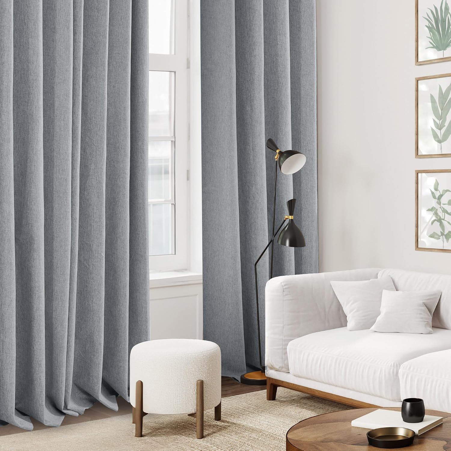 Thumbnail 4 de Deconovo Linen Look Blackout Curtains 46ร90 cm 2-panel ๐ช