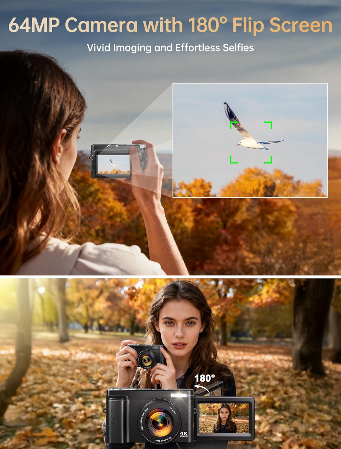 Detalle de XNSIAKXA 4K 64MP WiFi Vlogging Camera