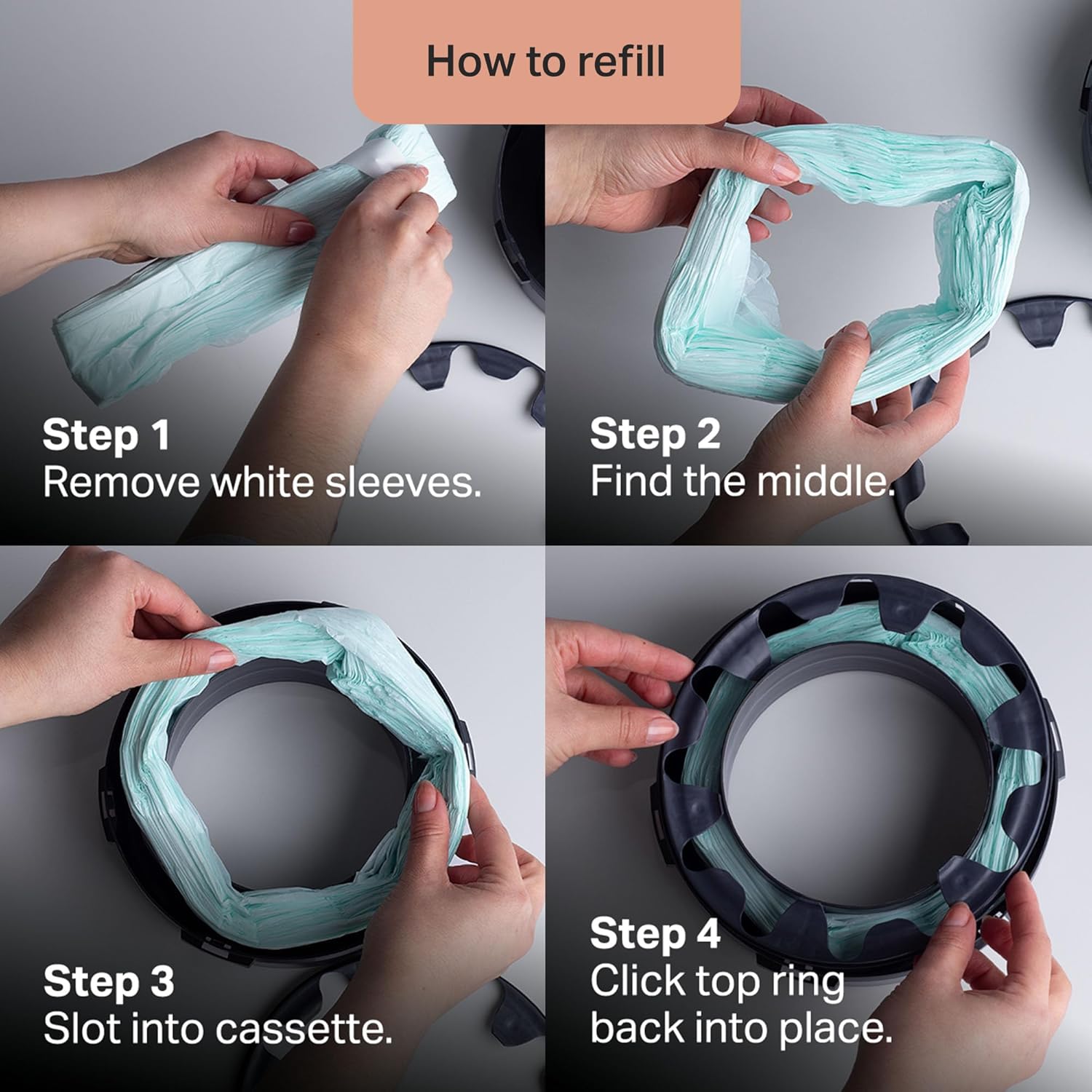 Thumbnail 5 de Tommee Tippee Twist & Click Nappy Bin Refills 10.5m
