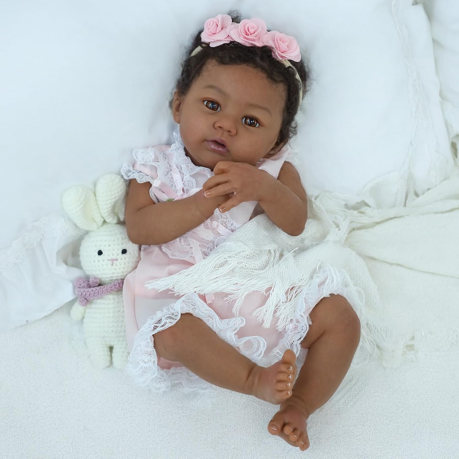 Detalle 2 de KSBD Reborn Baby Doll Black Girl 18-Inch