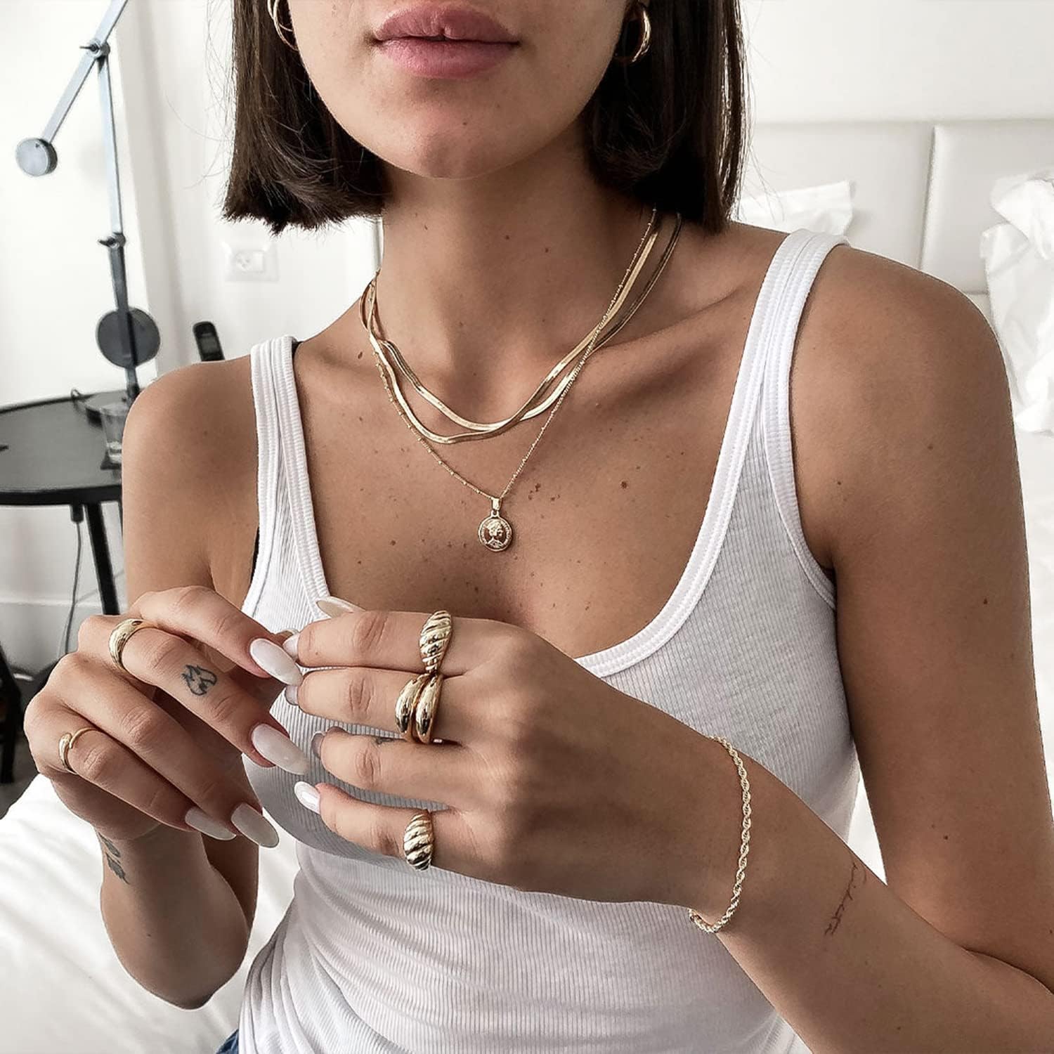 Detalle de Tewiky Schlangenkette 14K vergoldet Choker