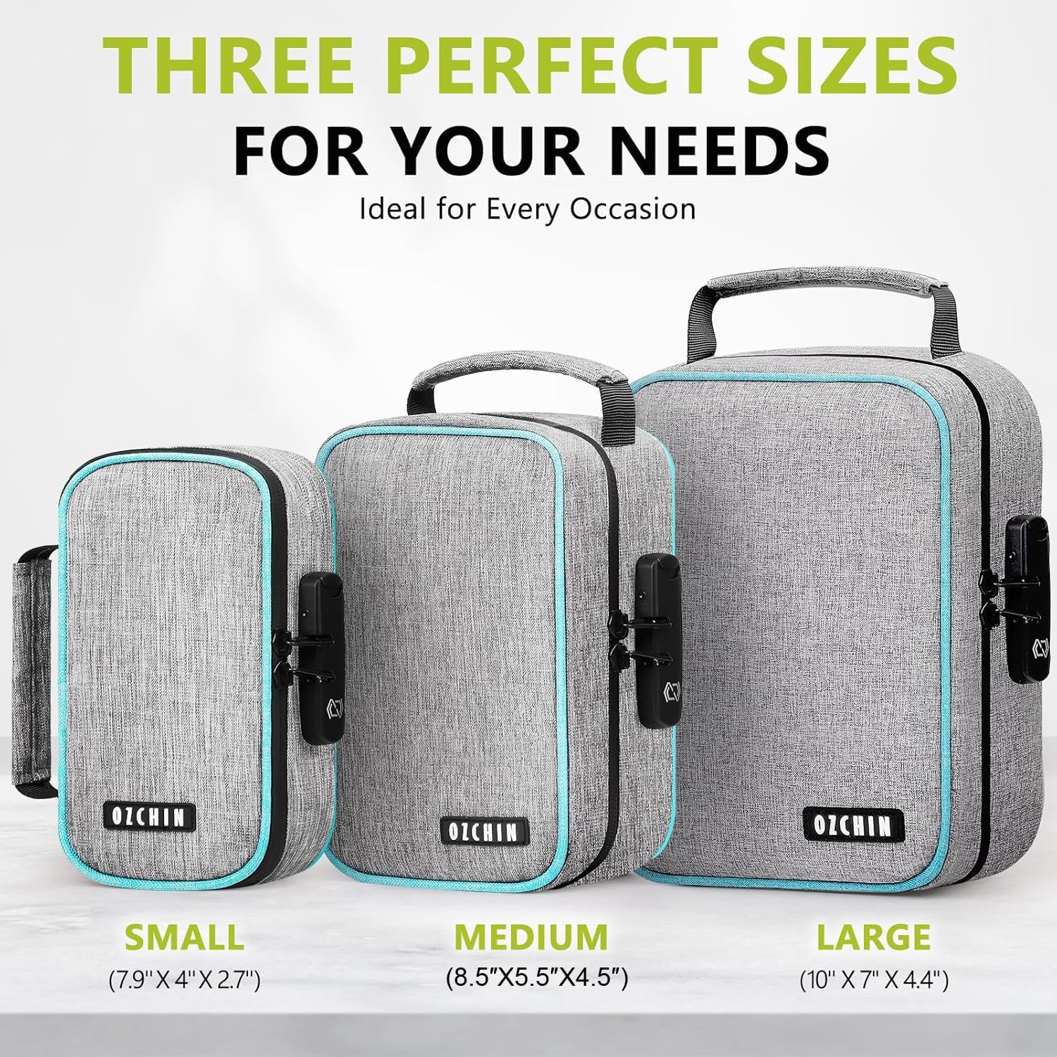 Thumbnail 5 de OZCHIN Smell Proof Bag with Combination Lock – 8.5" x 5.5" x 4.5" Odorless Storage Case