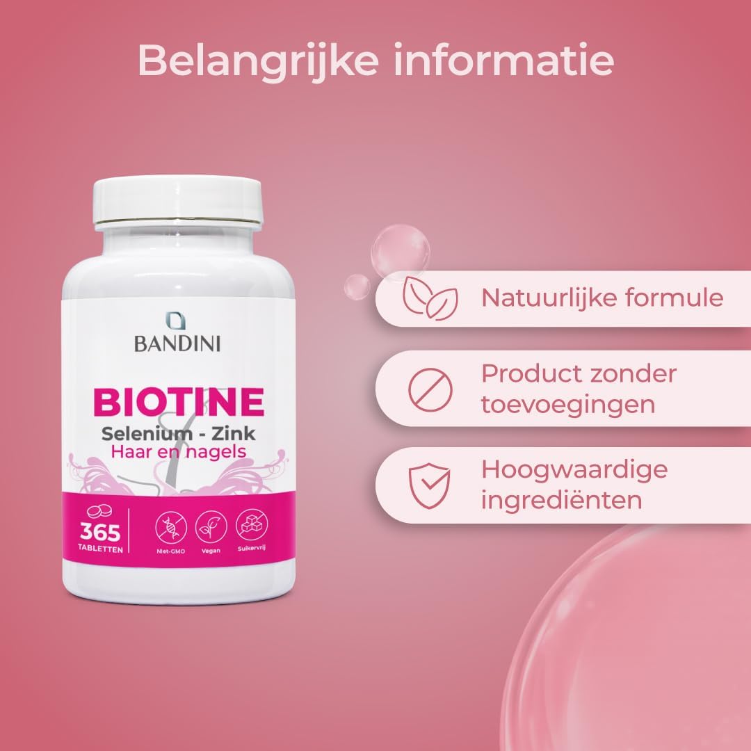 Thumbnail 5 de BANDINI Biotine + Selenium + Zink tabletten voor haar, nagels en huid