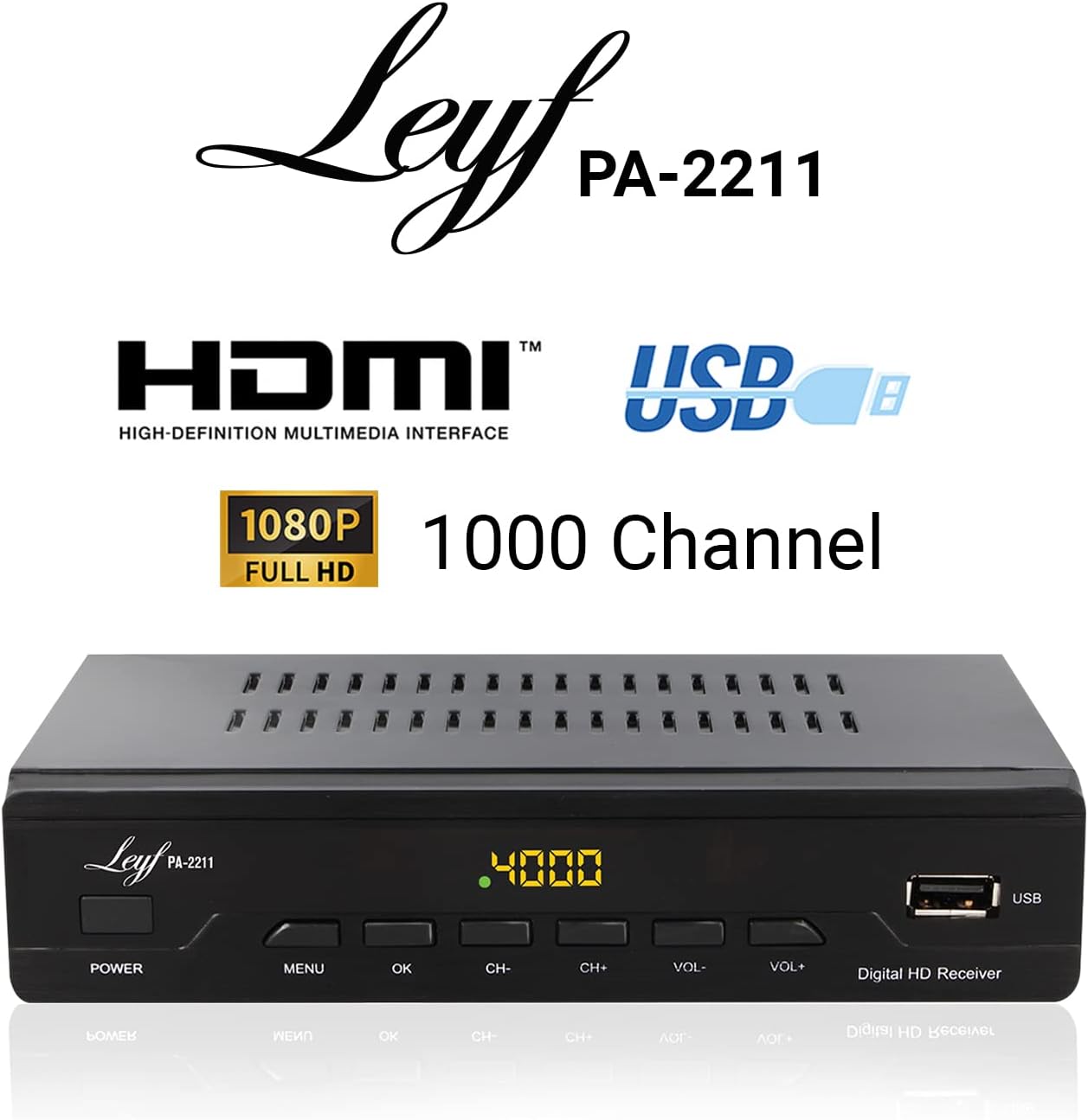 Detalle de LEYF PA-2211 Kabel Receiver: Vielseitiger DVB-C Empfänger für Full HD Kino zu Hause