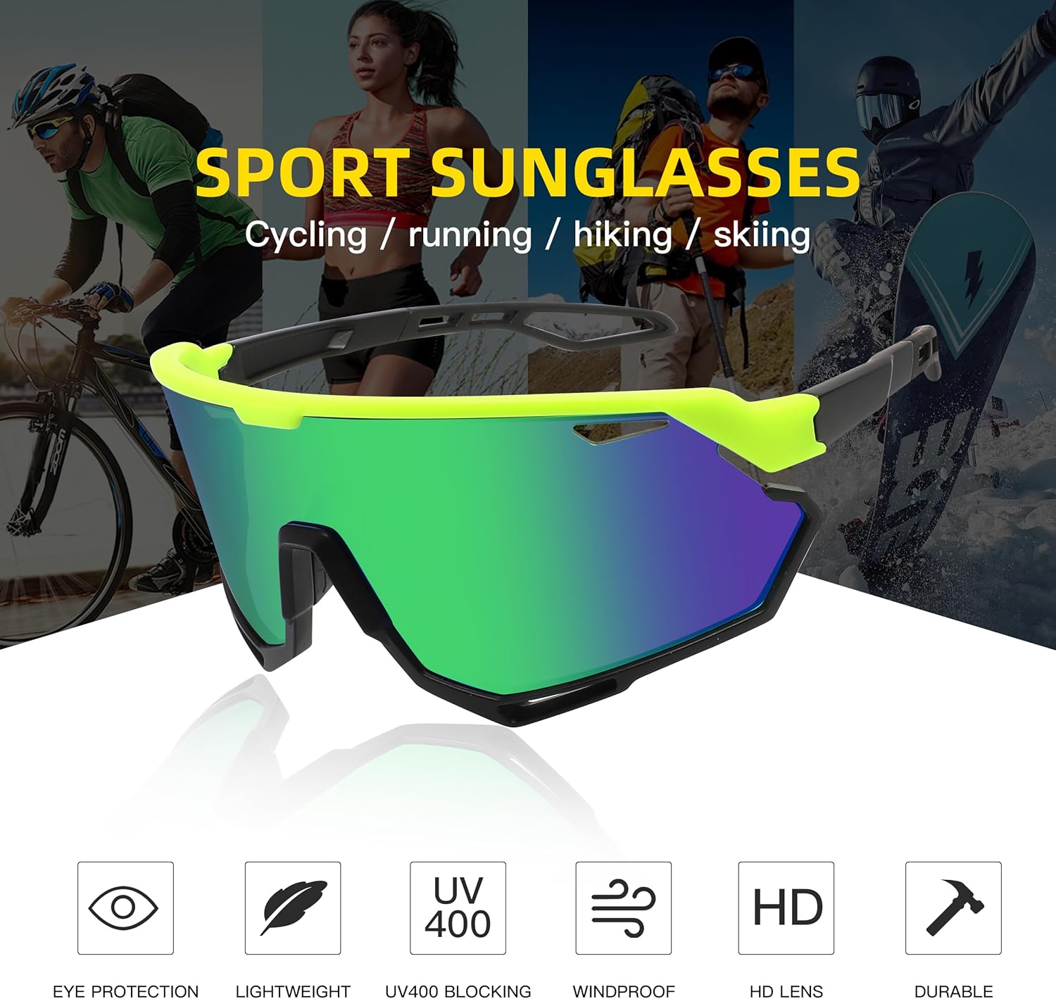 Thumbnail 4 de SINSPORT Occhiali sportivi UV400 per ciclismo