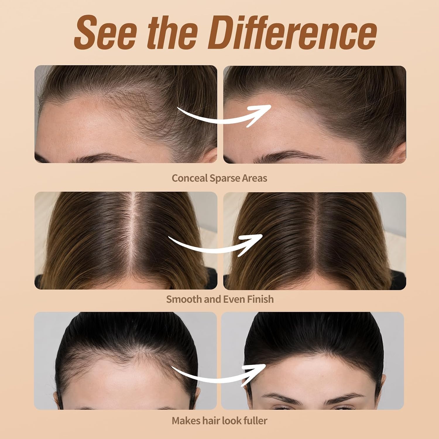 Detalle 2 de SEVICH Hairline Powder, 10g Dark Brown Root Touch-Up with Brush