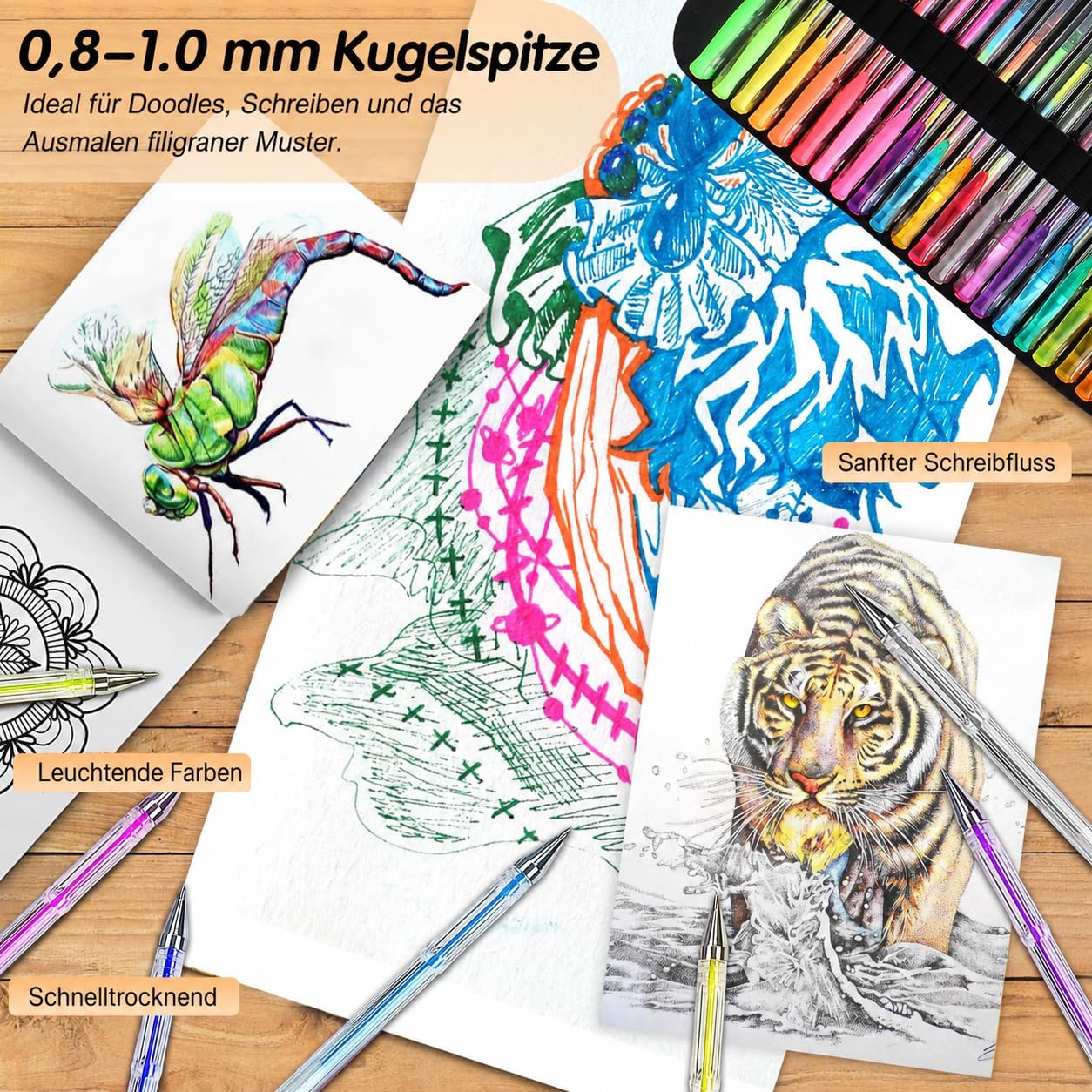 Thumbnail 4 de Vozuna Glitzer Gelstifte 145er-Set für Kreativ