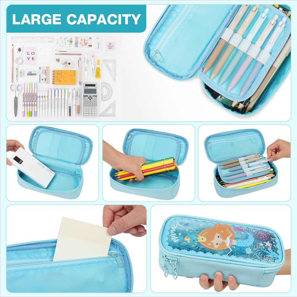 Thumbnail 3 de OFFCUP trousse à crayons pliable grande capacité à 2 compartiments Quicksand – design sirène