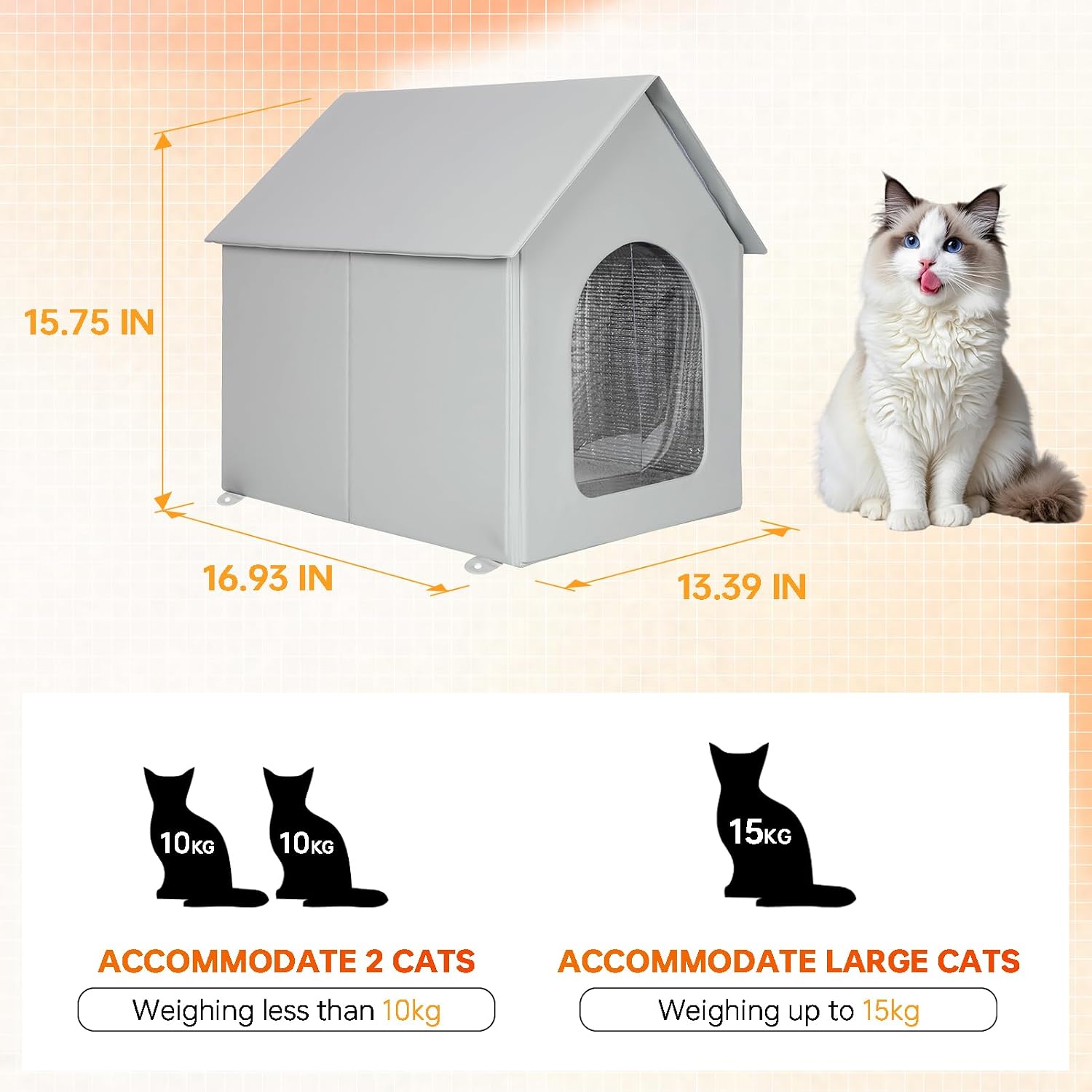 Thumbnail 3 de Sturdy Outdoor Cat Cave Insulated Shelter