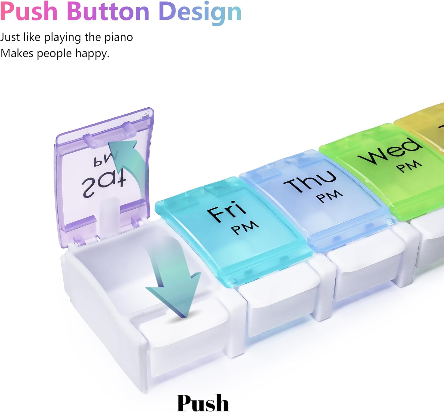 Detalle 2 de MOLN HYMY 7-day AM/PM pill organiser, 14 slots 💊