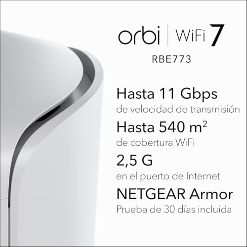 Detalle 2 de NETGEAR Orbi 770 WiFi 7 Mesh 💻 Router + Extensores