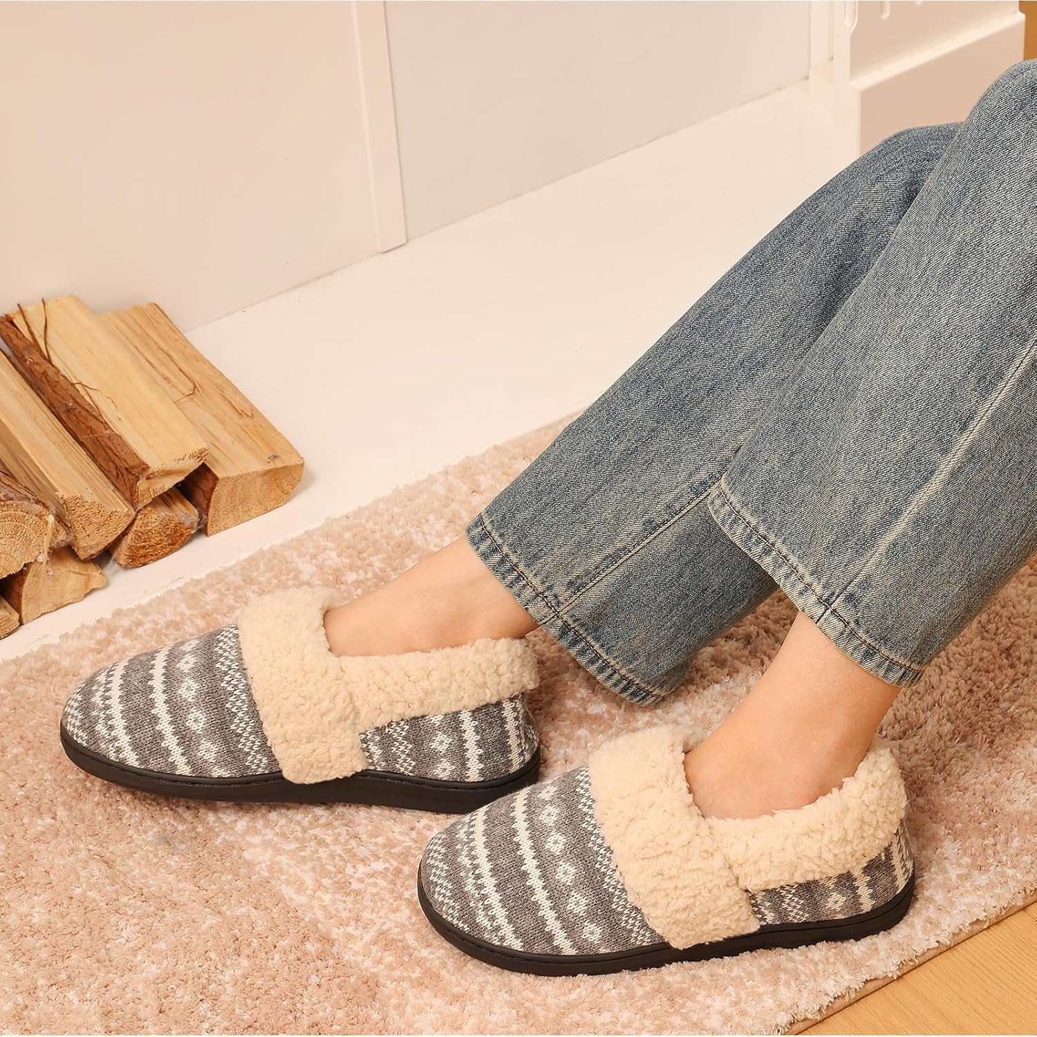 Detalle de Evshine Memory Foam House Slippers