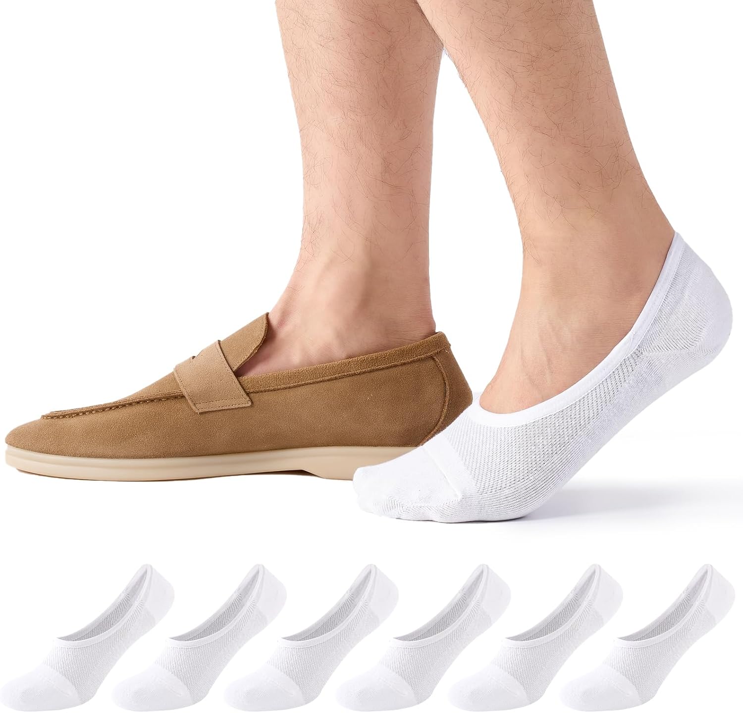 Detalle de Effeet Mens No Show Trainer Socks: Invisible, Breathable & Durable (6 Pairs)