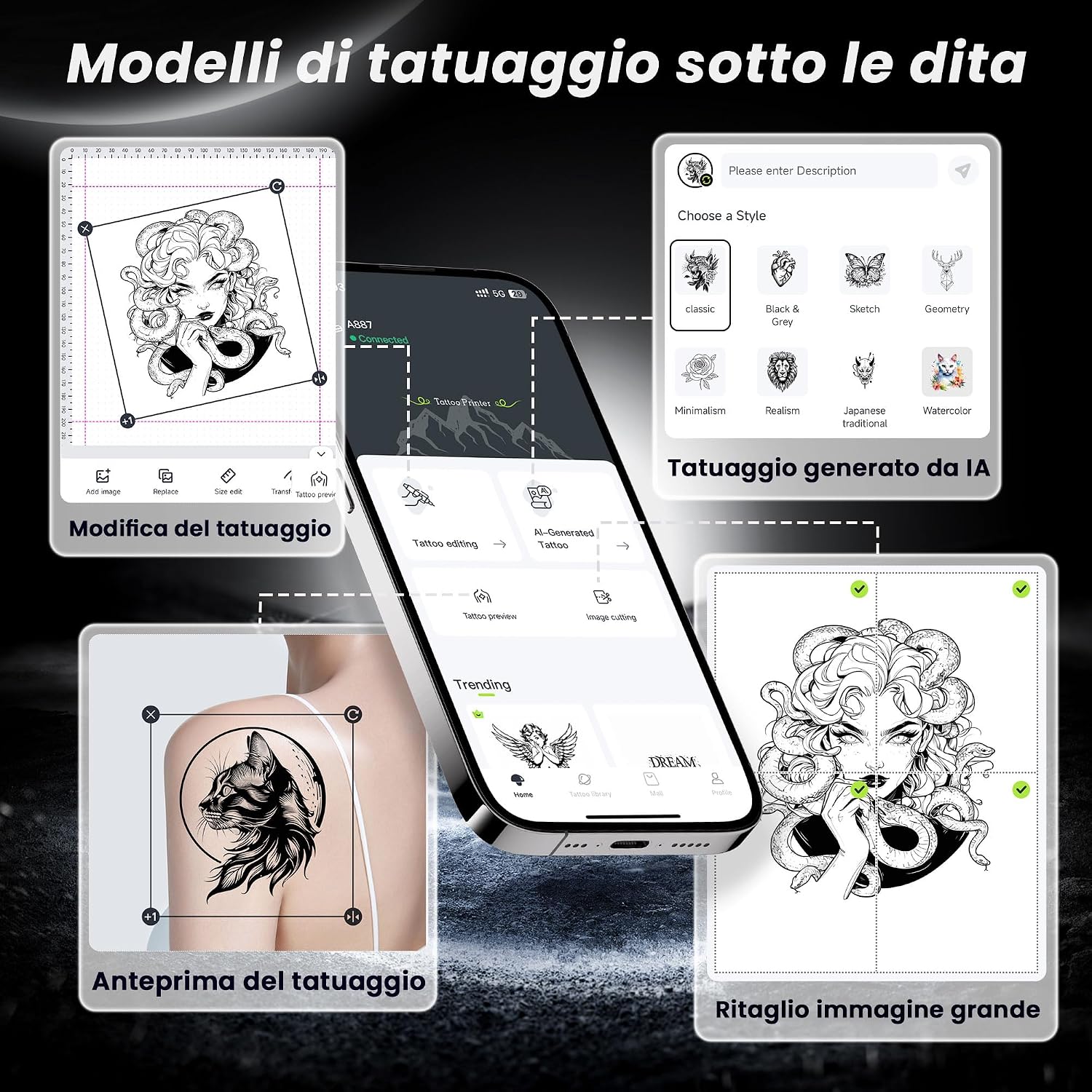 Detalle 2 de TATTMUSE Stampante Stencil Tattoo 1200 mAh