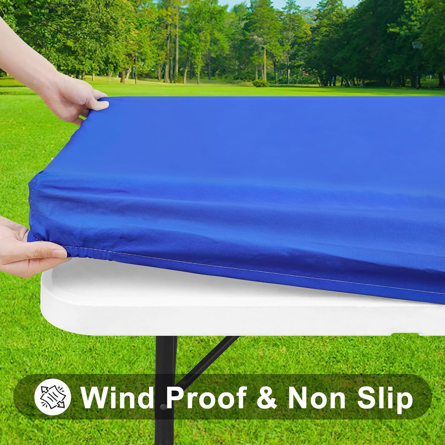 Detalle de Smiry Fitted Vinyl Tablecloth 30 x 96 in.