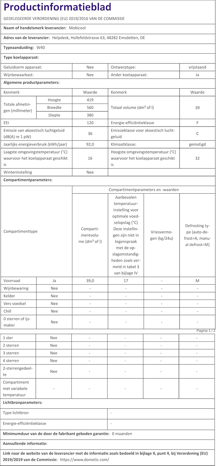 Thumbnail 13 de Mobicool W40 AC/DC 🔵🆒 - Nevera portátil 39L, 12/24V, Azul/Gris