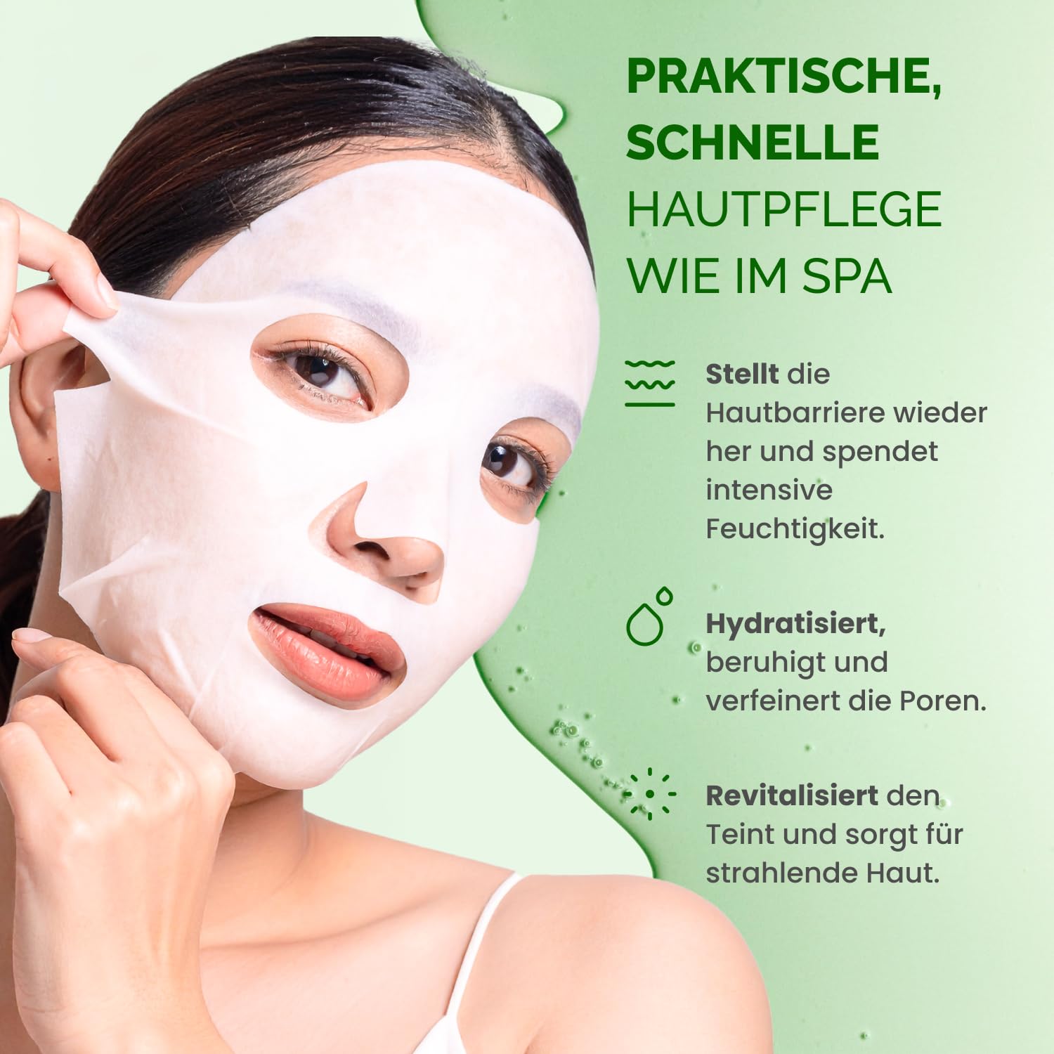 Thumbnail 1 de PLANTIFIQUE Koreanische Gesichtsmaske 5-Pack – Hydrierende Masken mit Superfoods & Hyaluronsäure