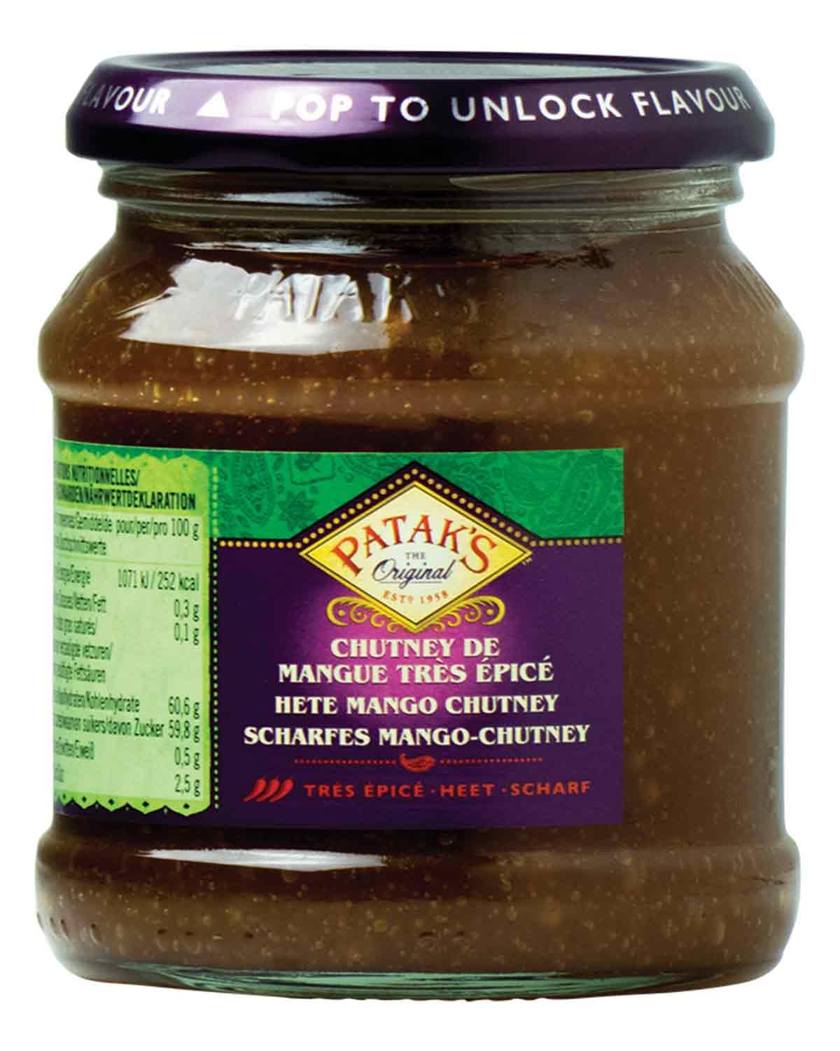 Patak's Mango Chutney, scharf, 340 g – authentischer Geschmack aus Mango und Gewürzen