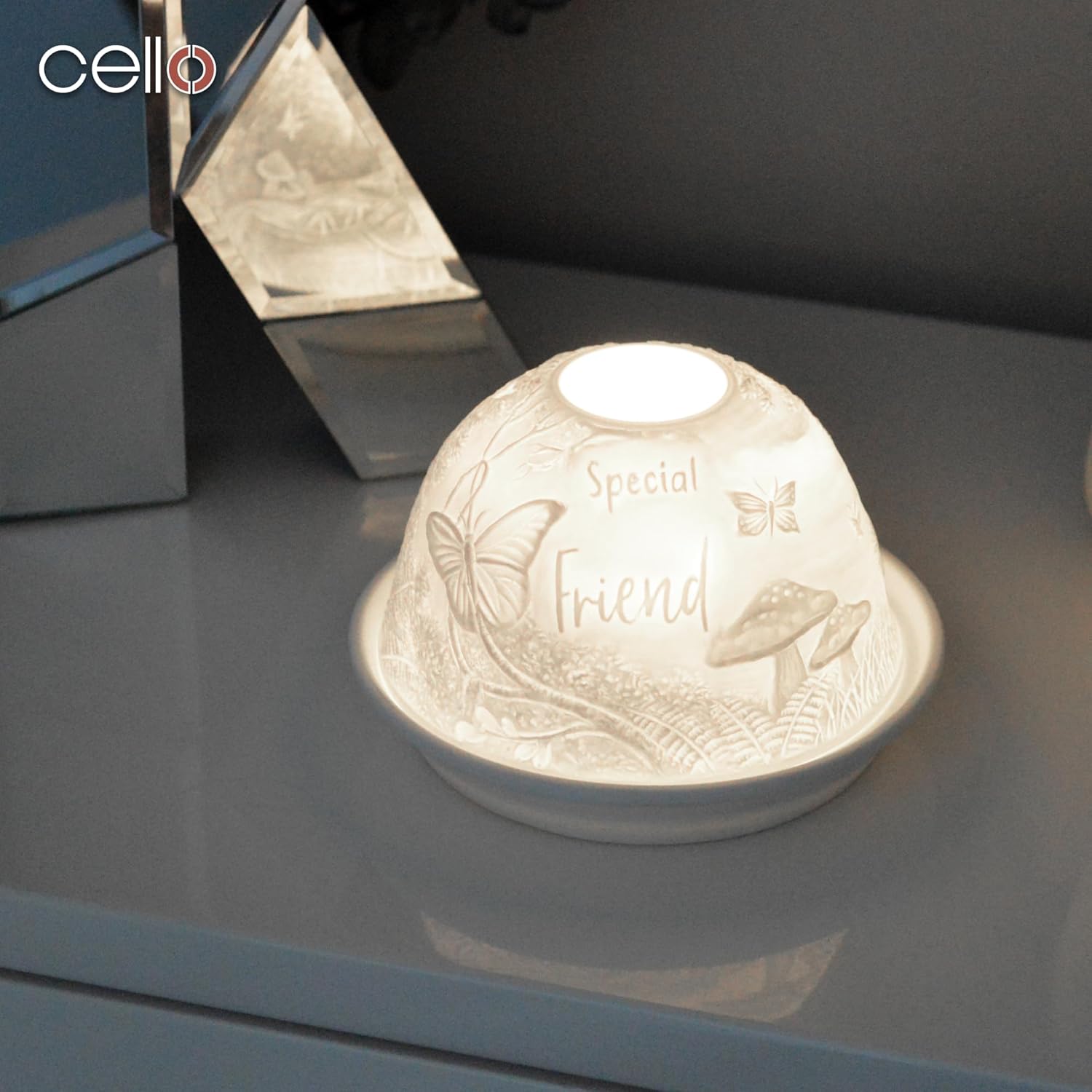 Thumbnail 5 de Cello Special Friend Woodland – Porzellan-Kerzenhalter mit Liebesbotschaft und Lithophan