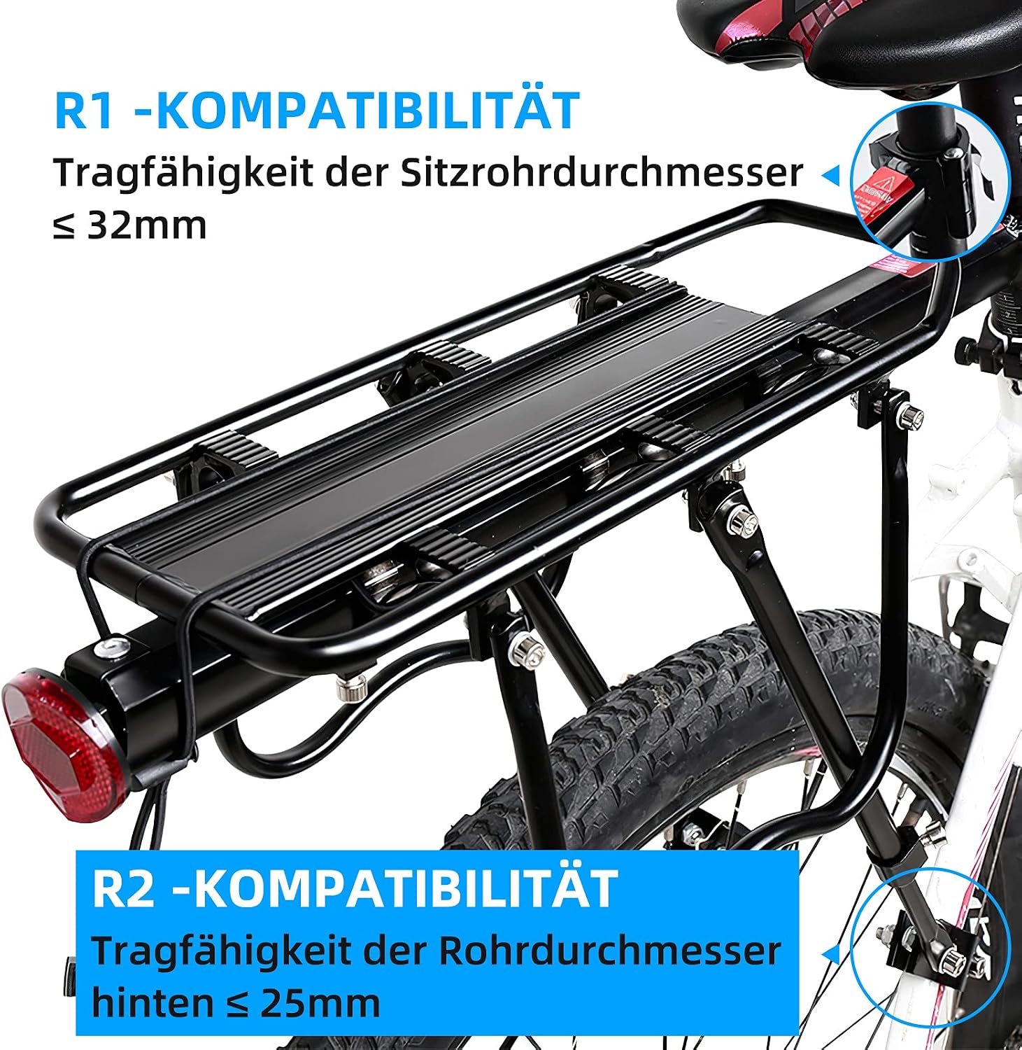 Thumbnail 3 de SPGOOD Fahrrad-Gepäckträger-Set für 24–29 Zoll: Aluminium, Schnellverschluss, Reflektor