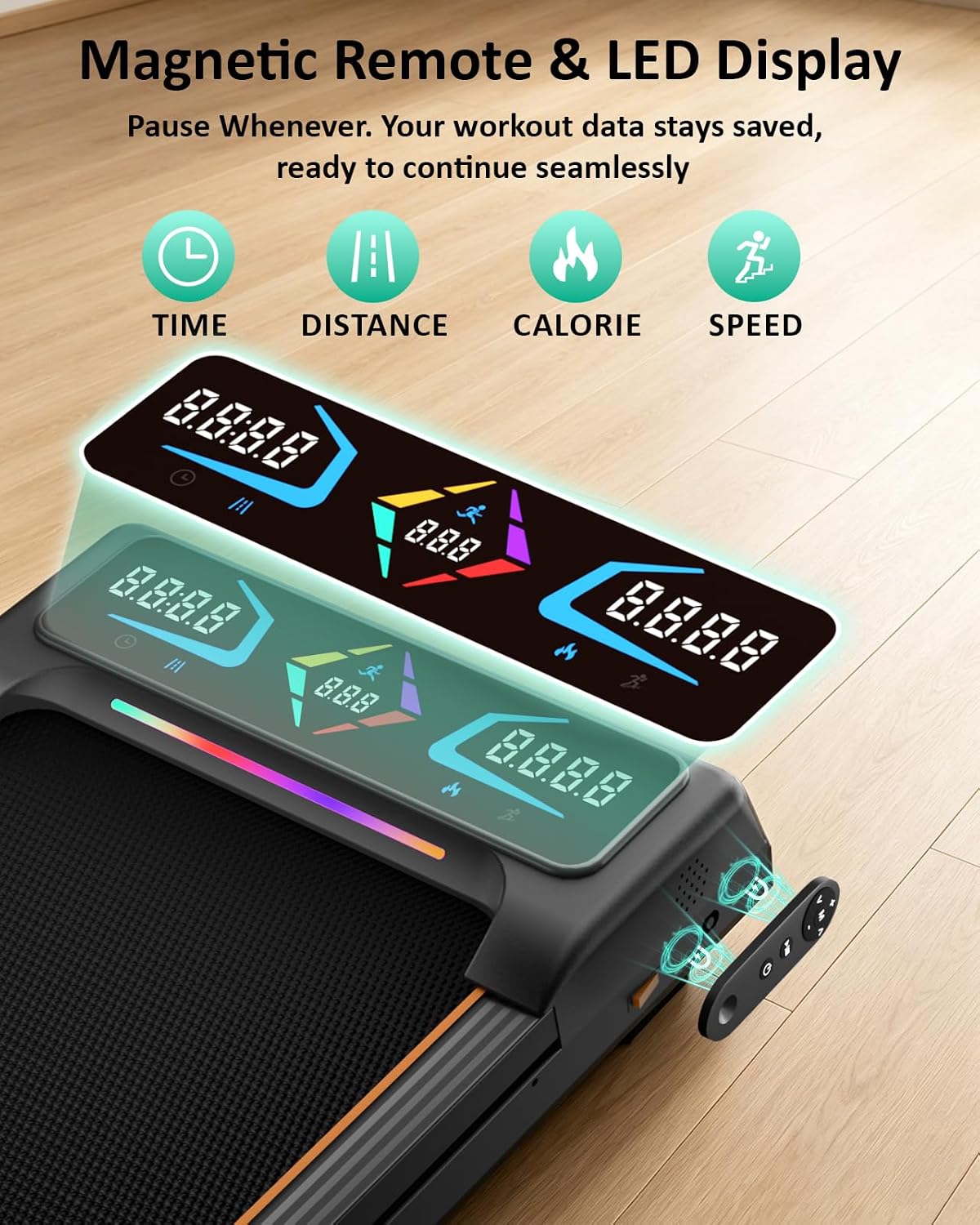 Detalle 1 de Wenoker Walking Pad Treadmill with 12% Auto Incline and 2.5 HP Motor