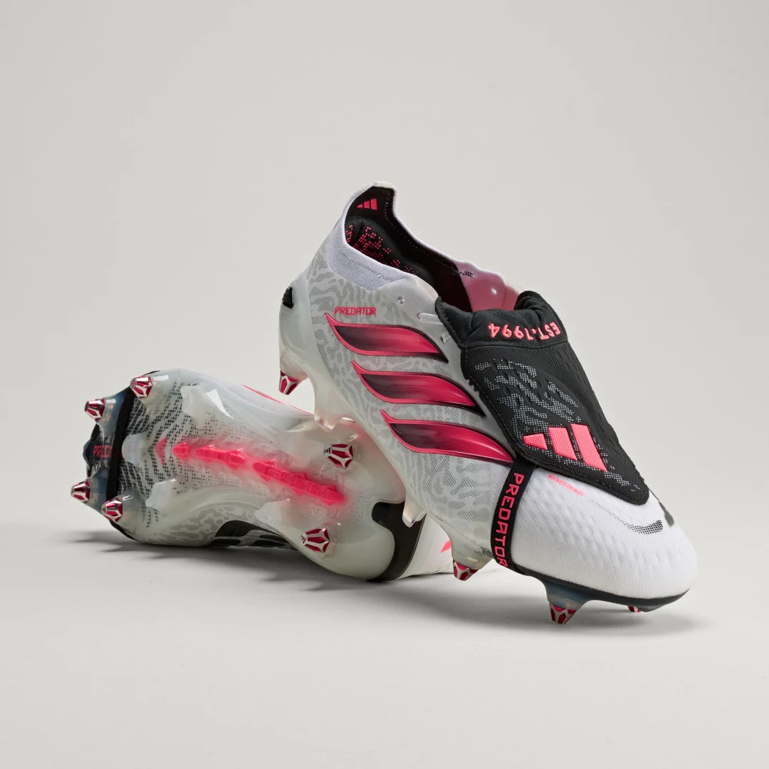 Detalle de Adidas Predator Elite: Bota de fútbol para césped natural húmedo (lengüeta plegable) – Blanco