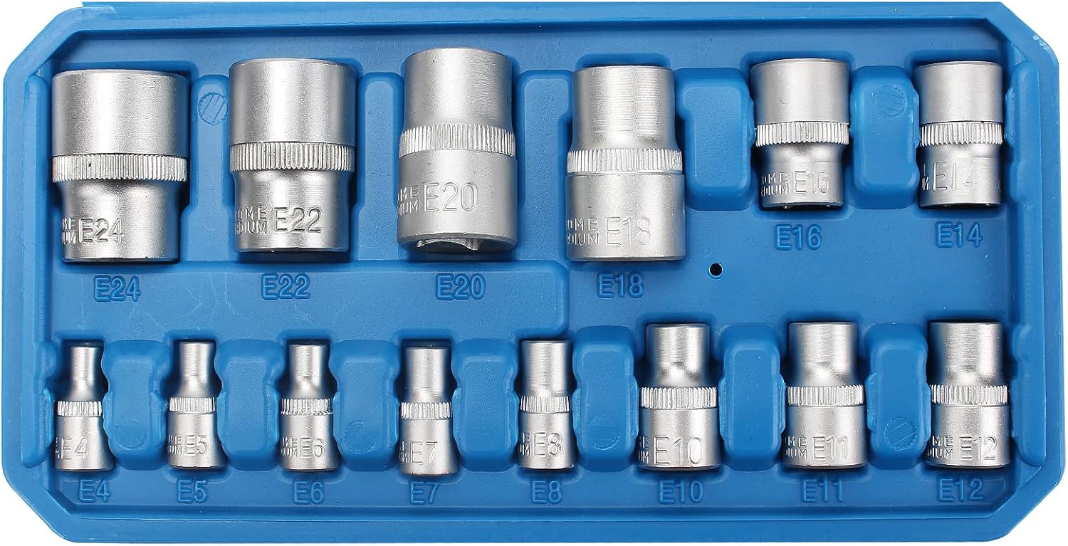Thumbnail 6 de CCLIFE Set di chiavi a bussola Torx E4-E24 1/4 3/8 1/2 pollici