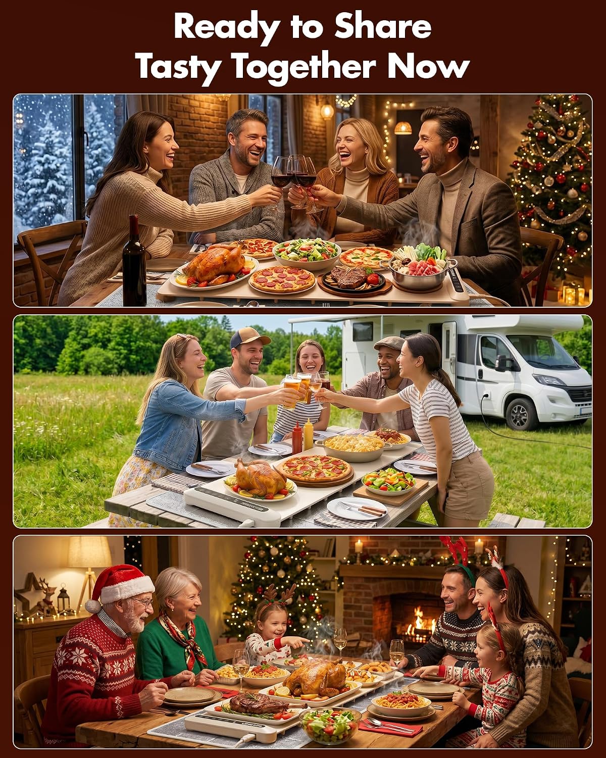 Thumbnail 6 de LBOLHZO Warming Mat for Food – Extra Long 43" x 12", 600W with 6 Temp Levels