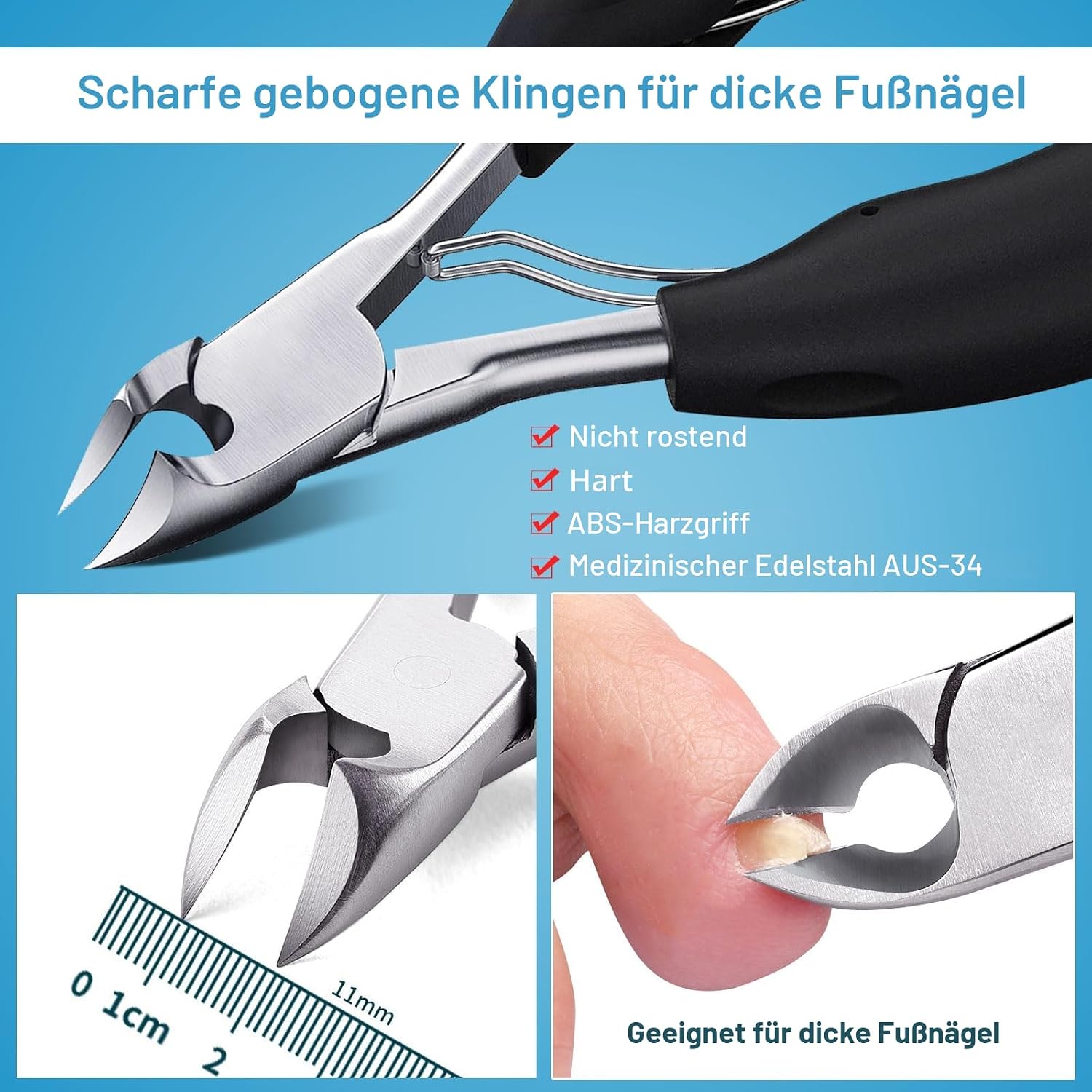 Detalle de Orelex Nagel Clippers Dicke Toe Nagelclipper 4 Stk
