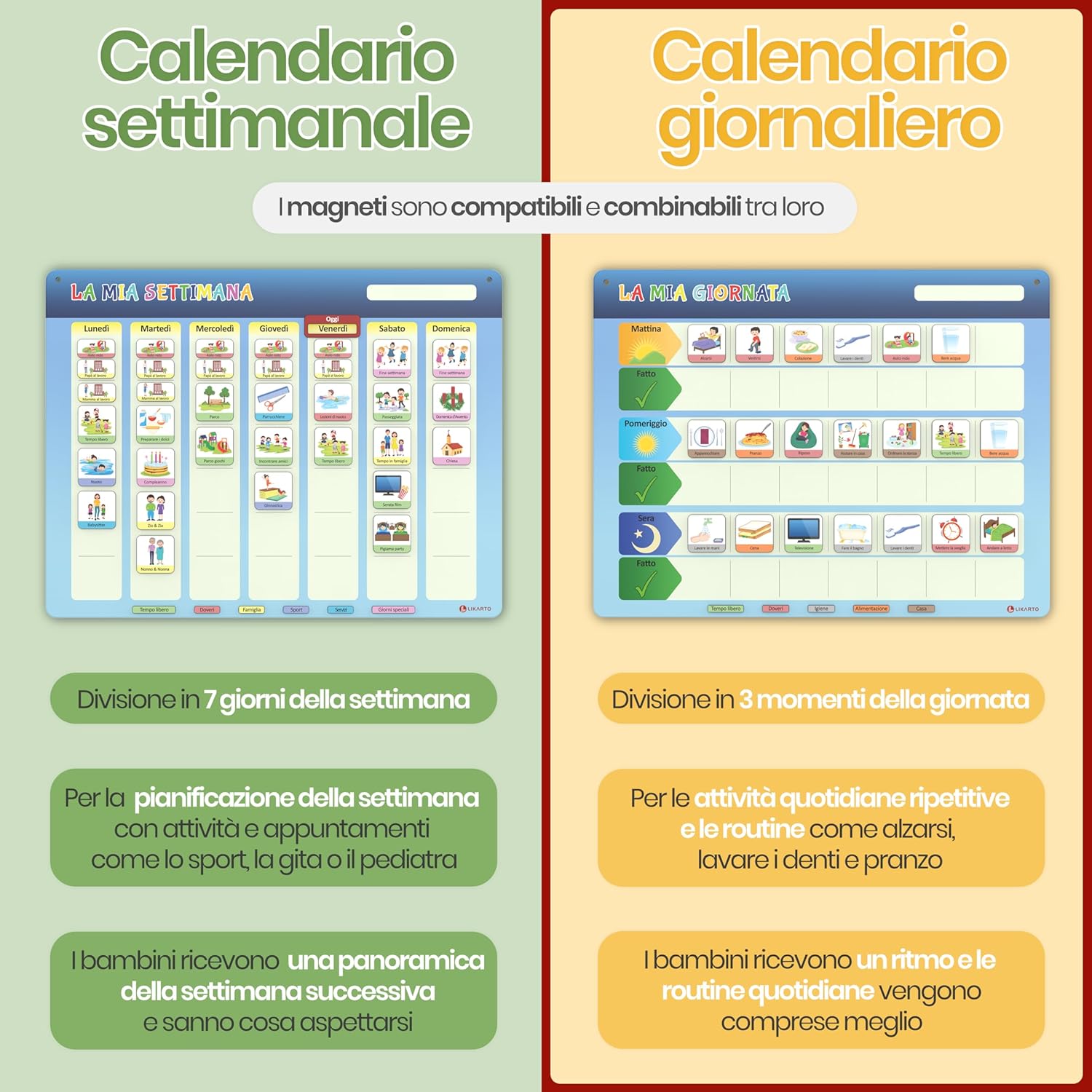 Thumbnail 5 de LIKARTO Calendario giornaliero magnetico per bambini 152 magneti 🧩