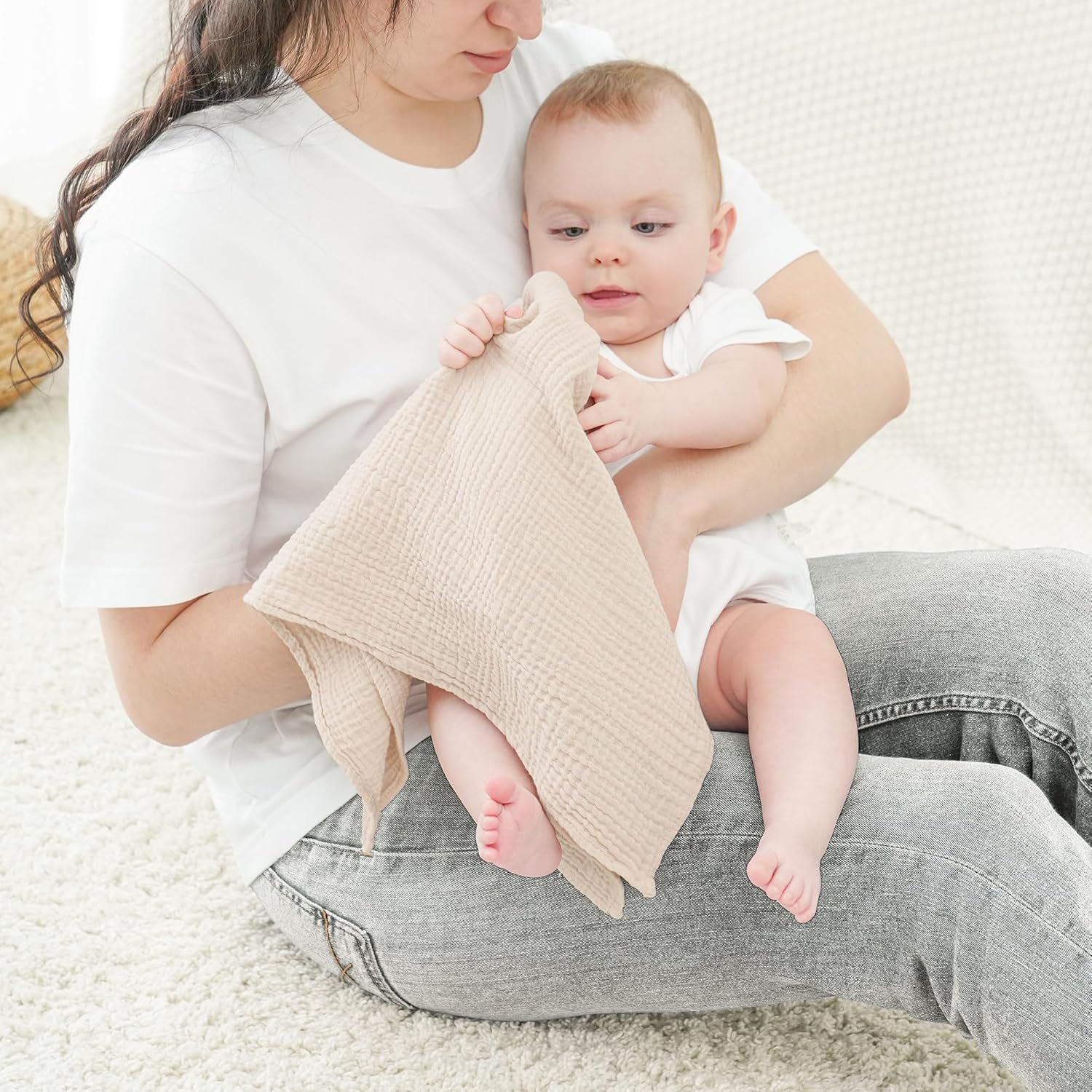 Thumbnail 1 de Bearmoss Moltontücher Baby – 100% Baumwolle, 60x60 cm, 3er Set