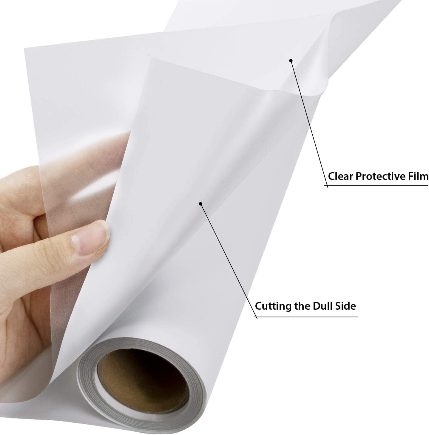 Detalle de HTVRONT White Heat Transfer Vinyl Rolls (12" x 20ft) — A Practical Intro to Easy Cut & Weeding
