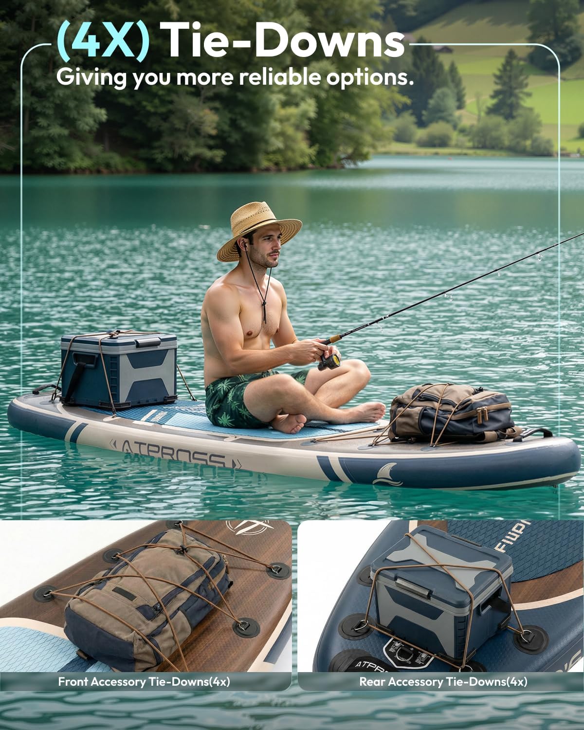 Thumbnail 6 de ATPOSS 10'6" Inflatable Stand Up Paddle Board with Kayak Seat and Premium Accessories Kit