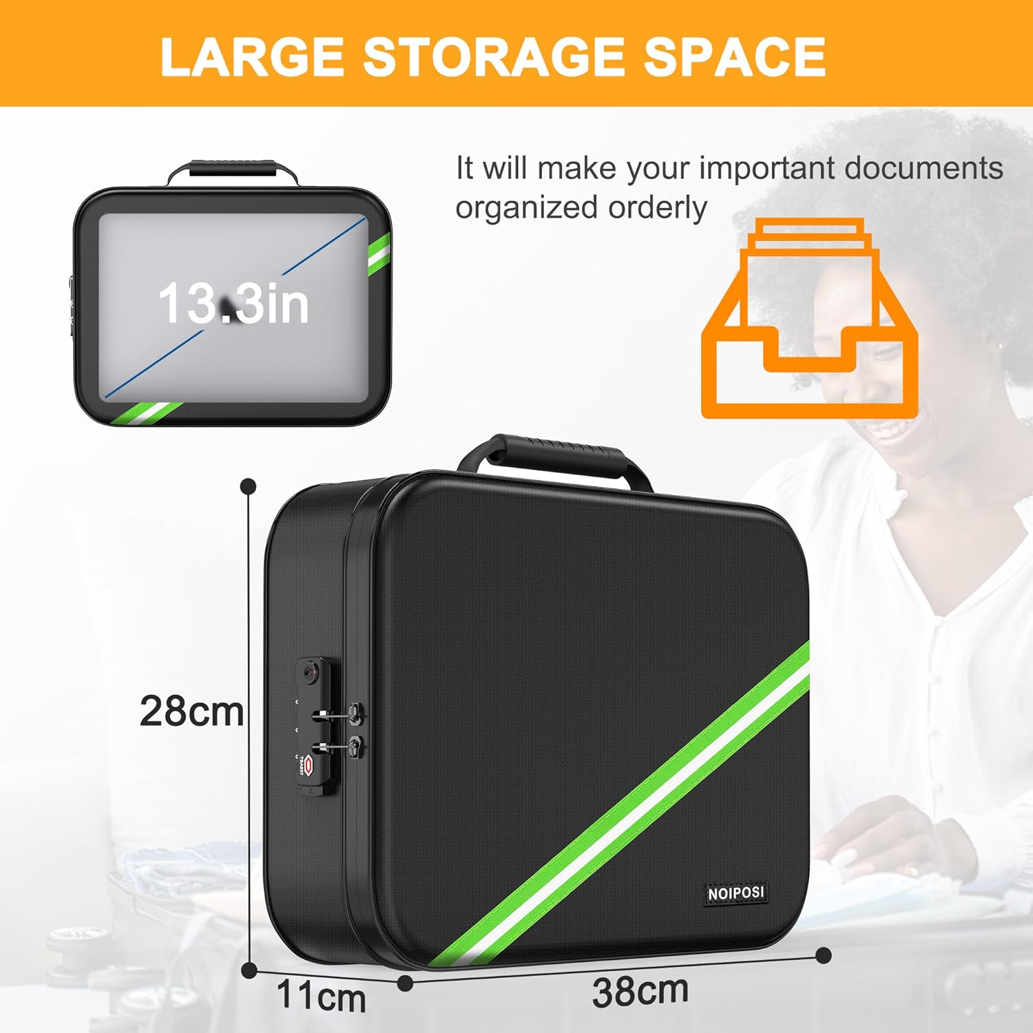 Thumbnail 5 de Noiposi Fireproof Document Box with Heated Insulation up to 5200°F and Digital Lock