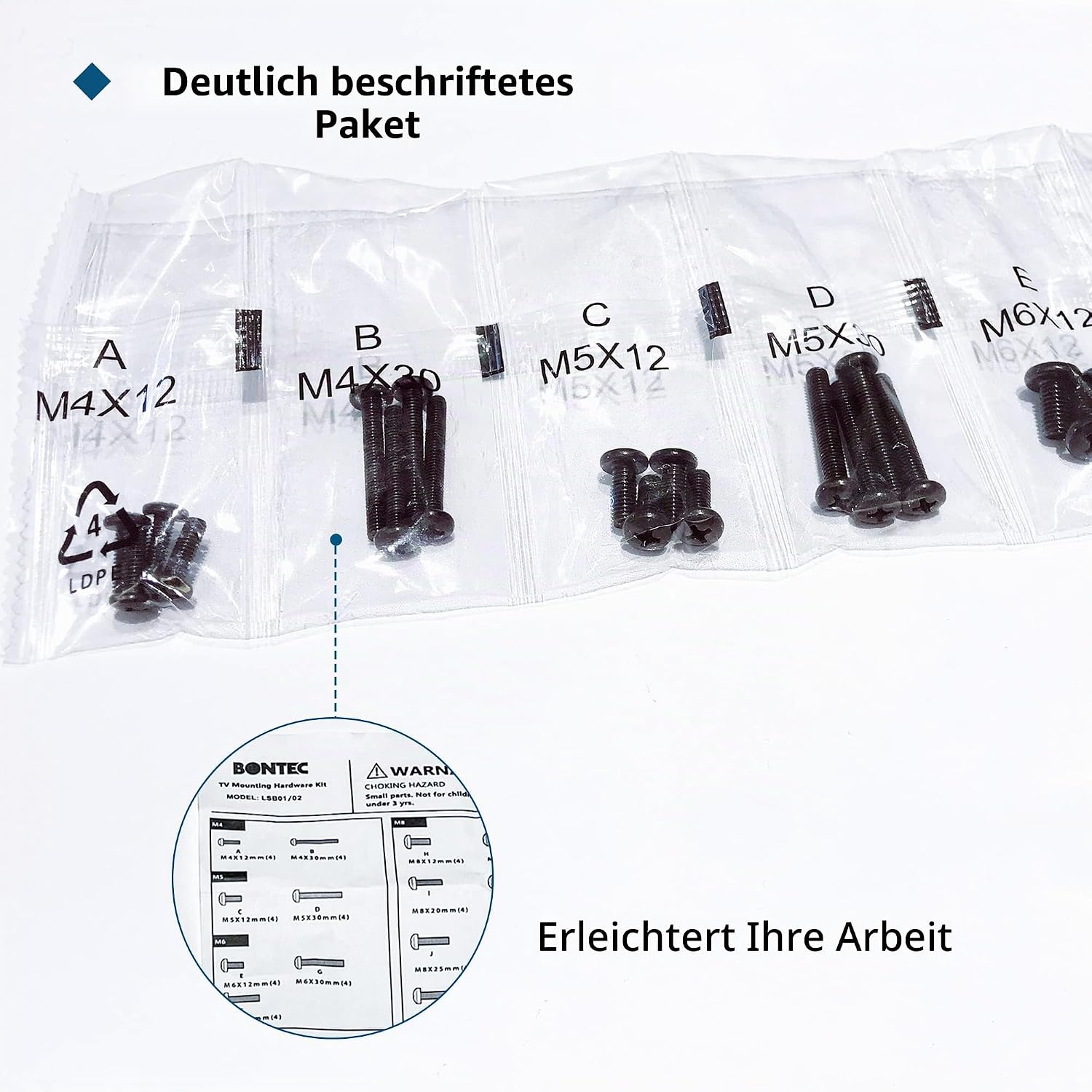 Thumbnail 5 de BONTEC VESA Schrauben Set 80 Zoll