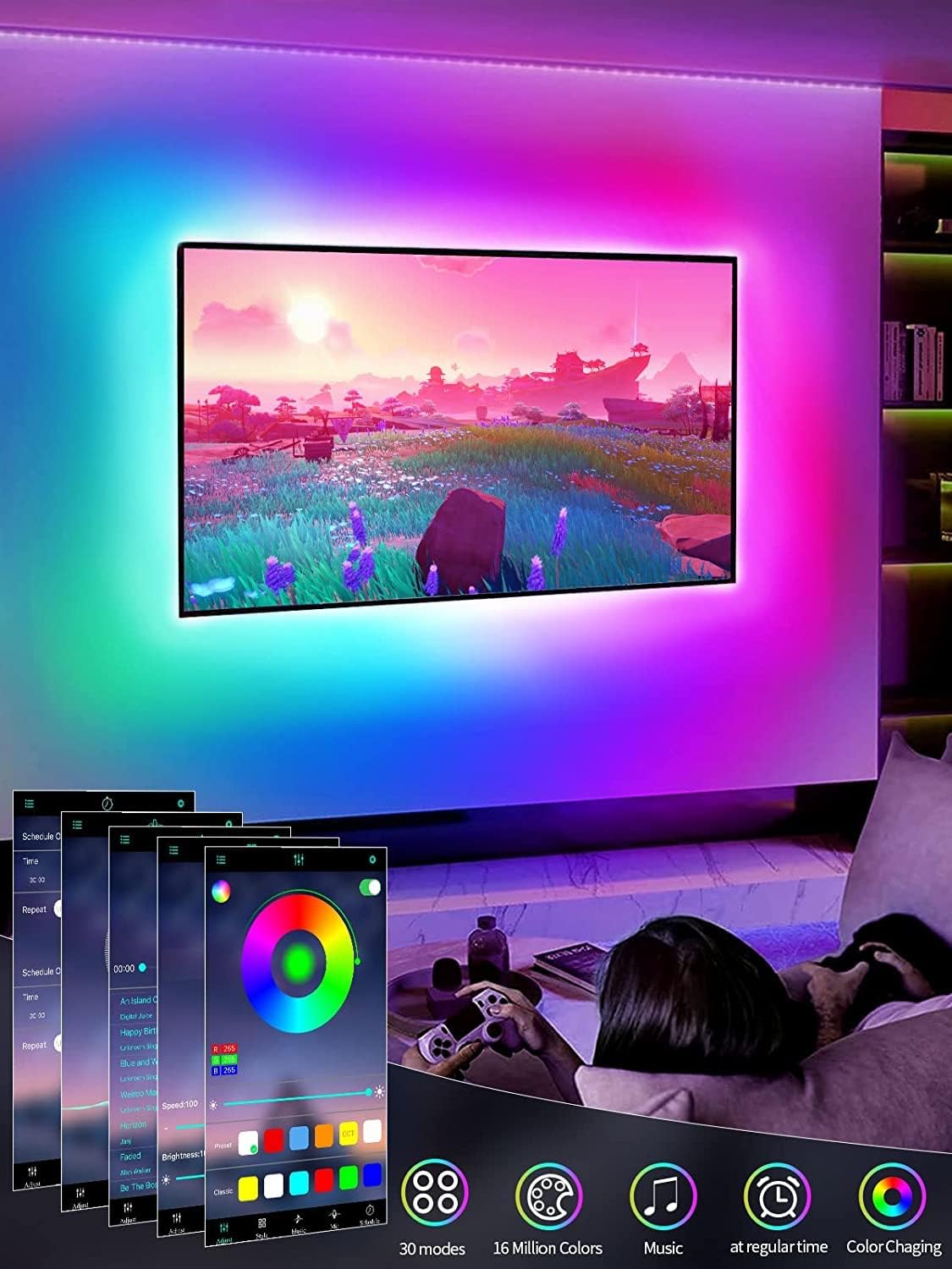 Thumbnail 2 de GIPOYENT TV Light Strip 5M RGB backlight