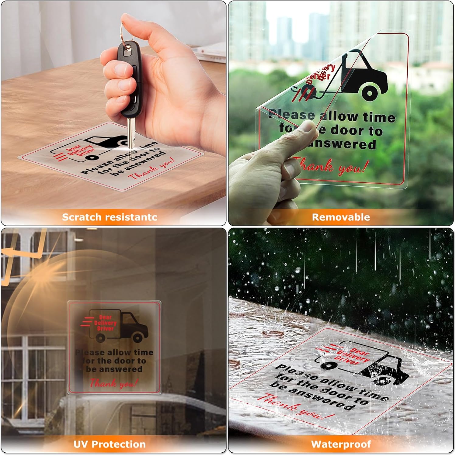 Detalle de YIKIADA 5 Pack Dear Delivery Driver Please Allow Time for the Door to Be Answered Stickers