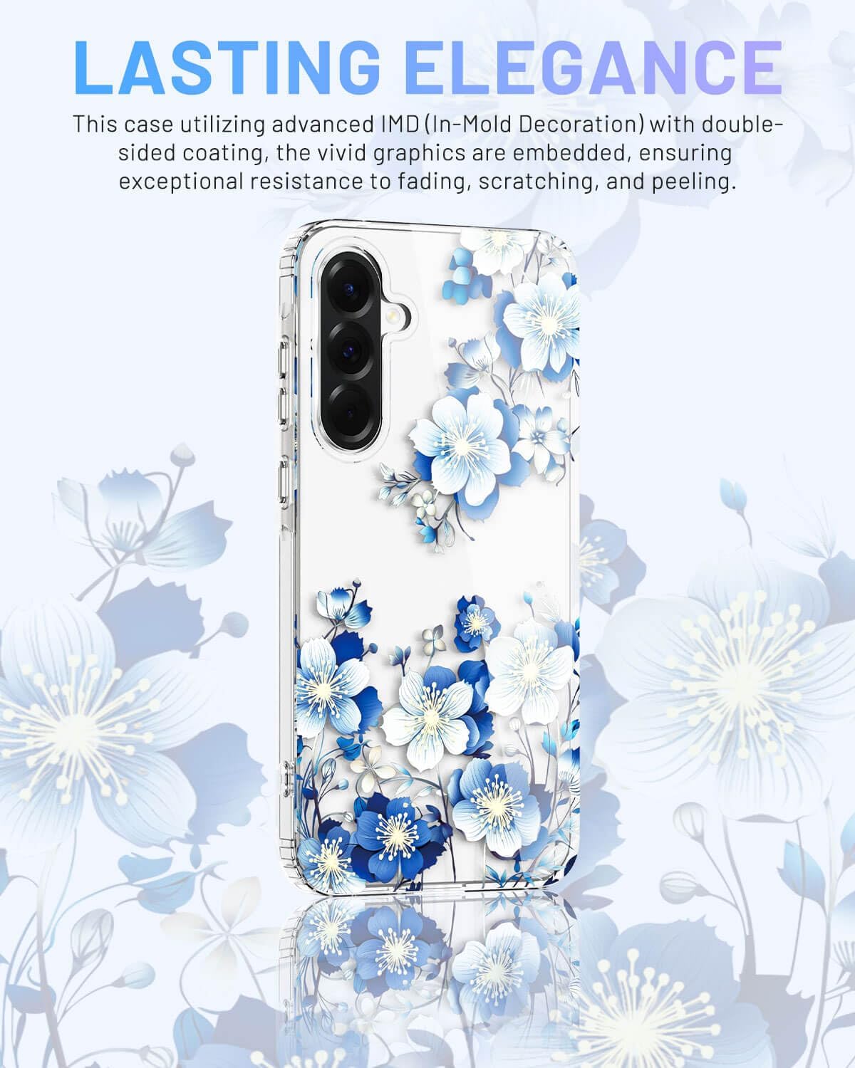 Thumbnail 3 de GOTOURED Floral Clear Case for Samsung Galaxy A56/A36 5G — Blue