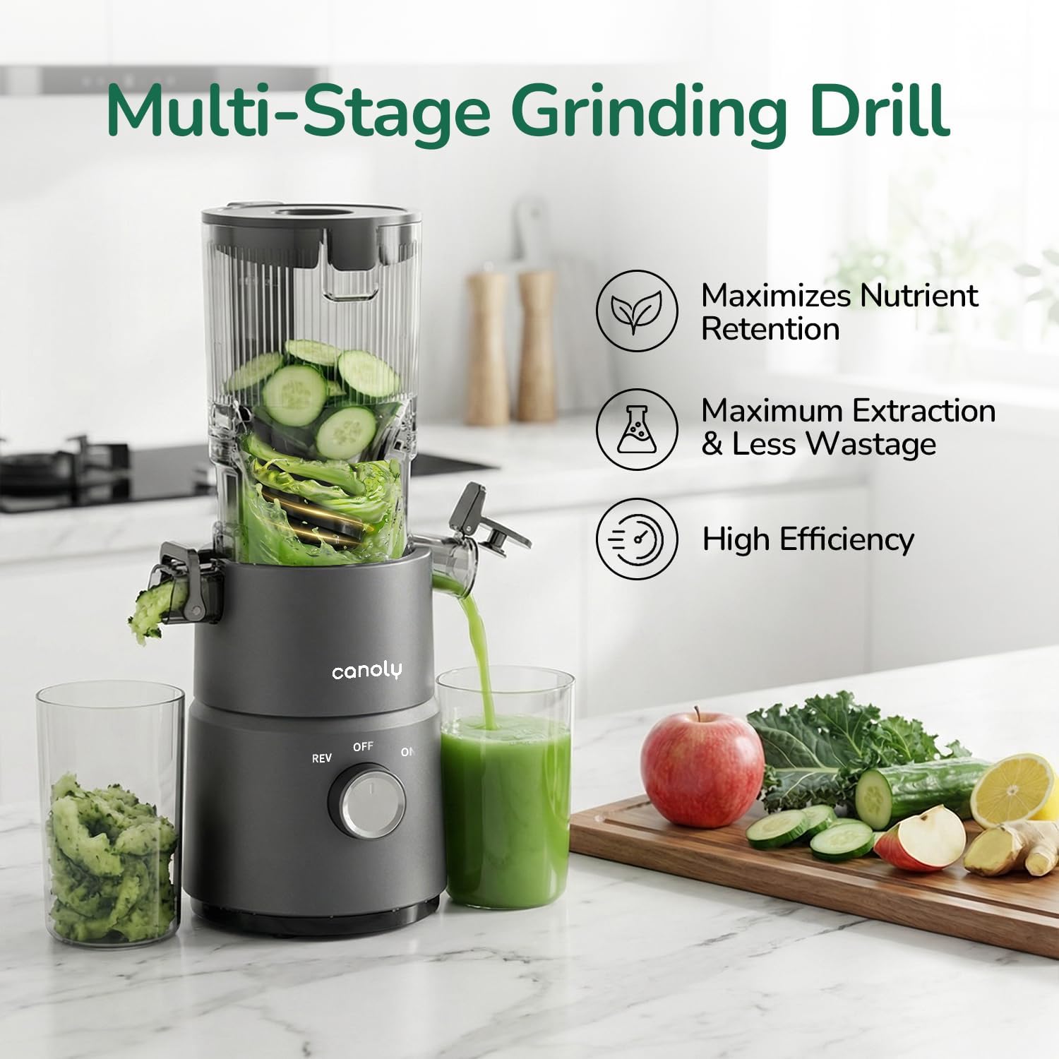 Thumbnail 5 de Canoly C03 Cold Press Juicer, 4.5-Inch Feed Chute, 200W