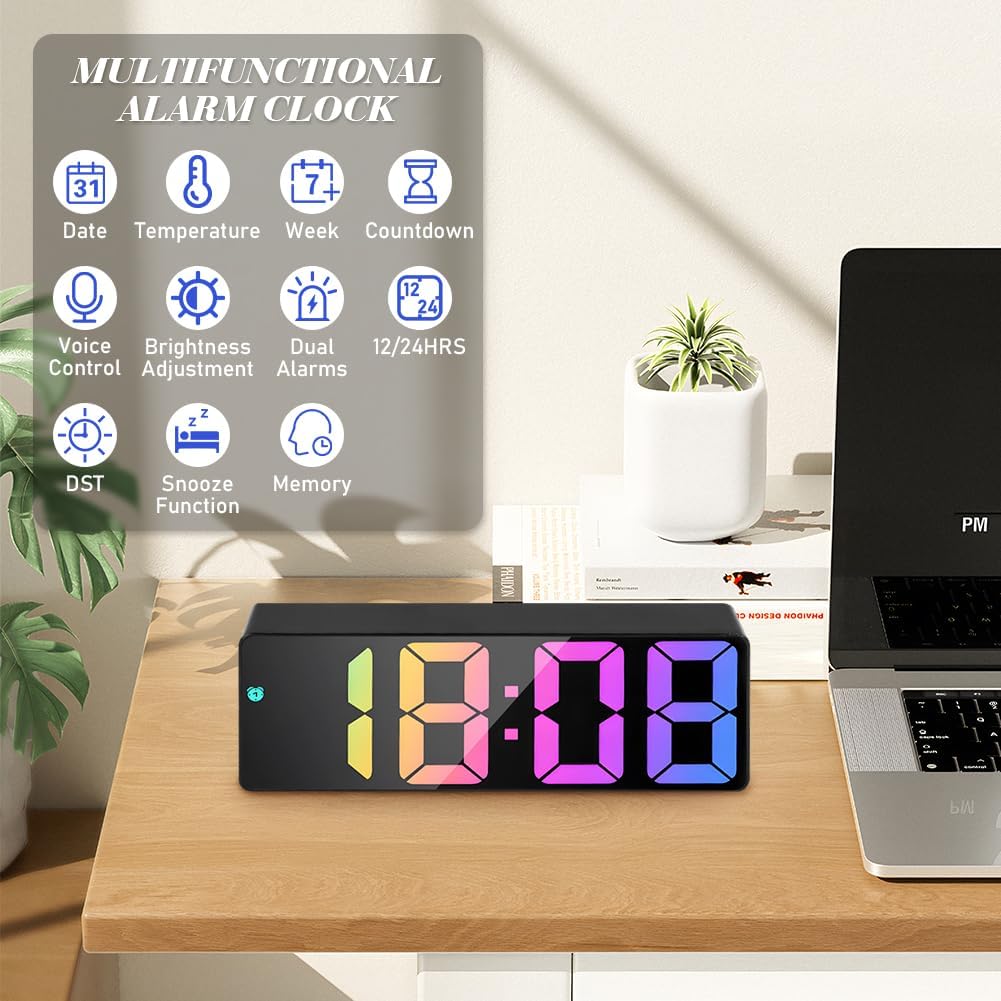 Thumbnail 2 de flintronic Réveil Numérique Horloge LED