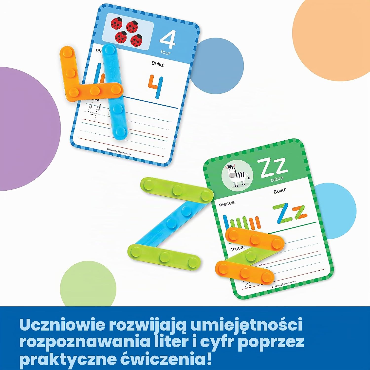Thumbnail 1 de Learning Resources LER8594 – zestaw do nauki liter i cyfr, 200 elementów