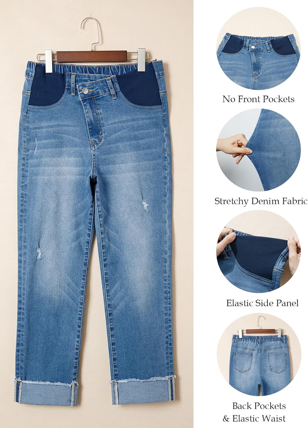 Detalle 2 de BLENCOT Maternity Jeans, Stretch Denim