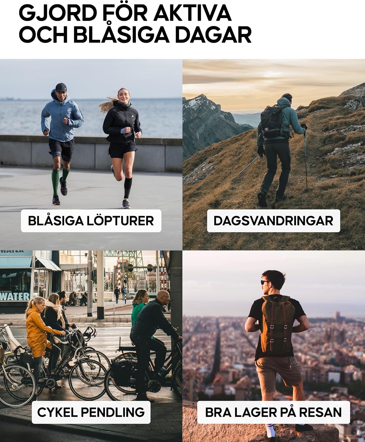Thumbnail 3 de DANISH ENDURANCE packbar vindjacka för män med huva och reflexdetaljer