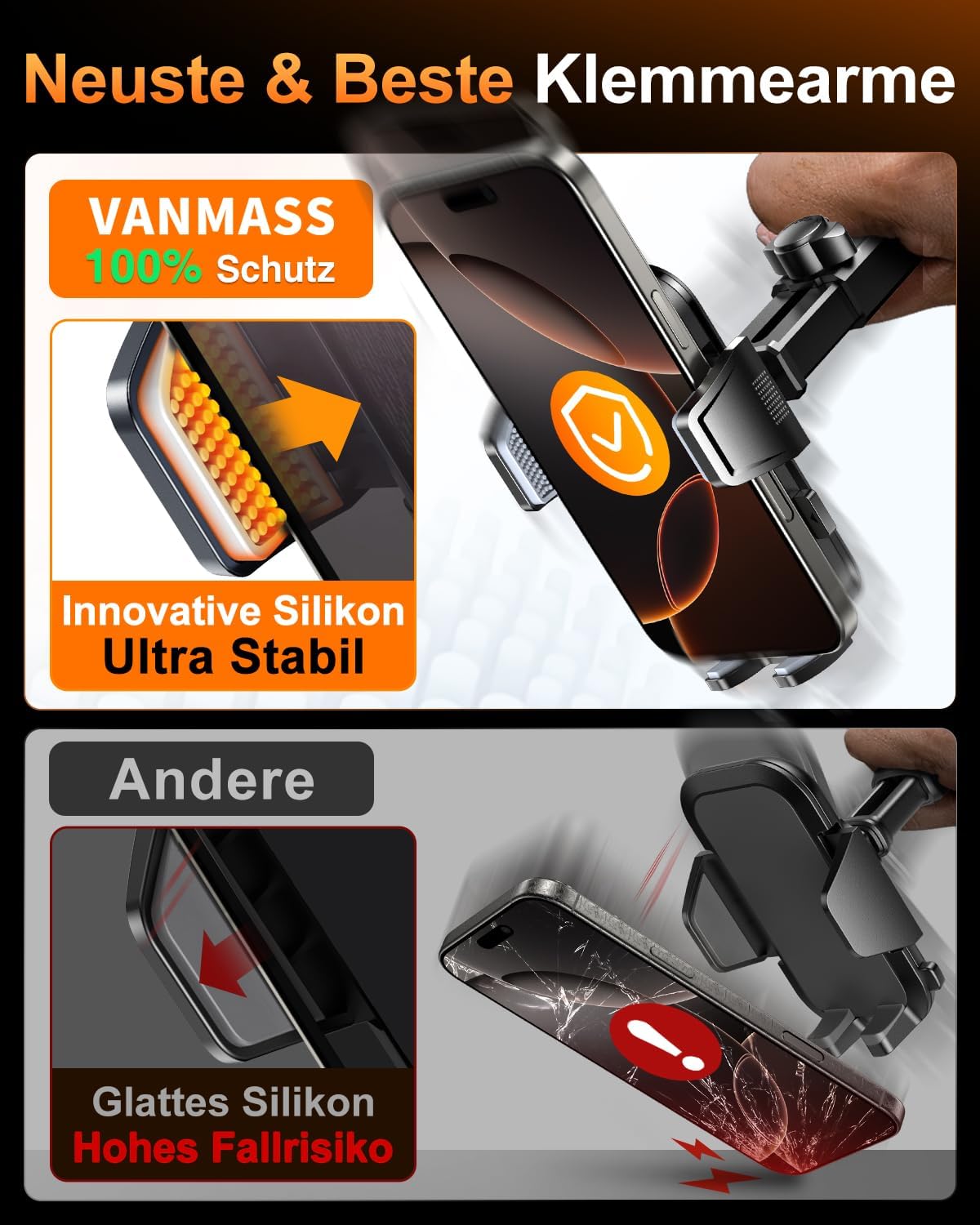 Detalle 2 de VANMASS 2026 Handyhalterung Auto 20 kg Belastung