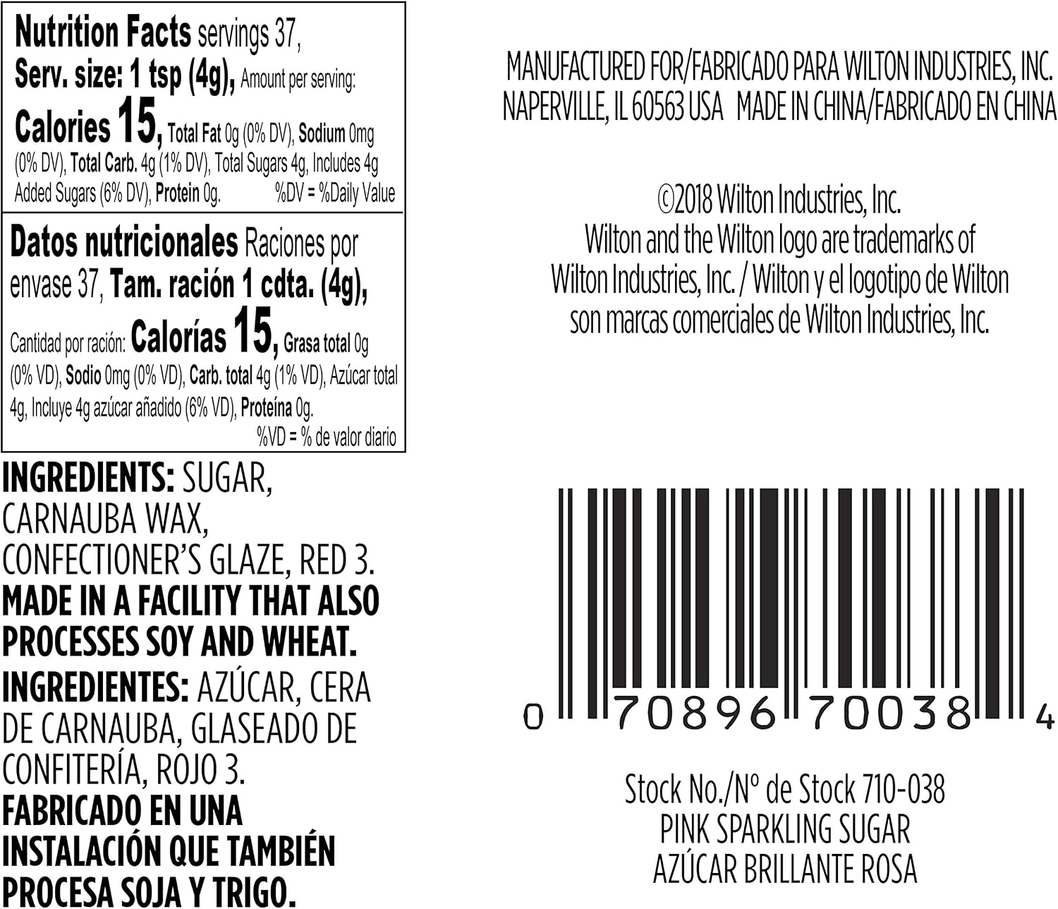 Detalle de Wilton Pink Sparkling Sugar 5.2 oz
