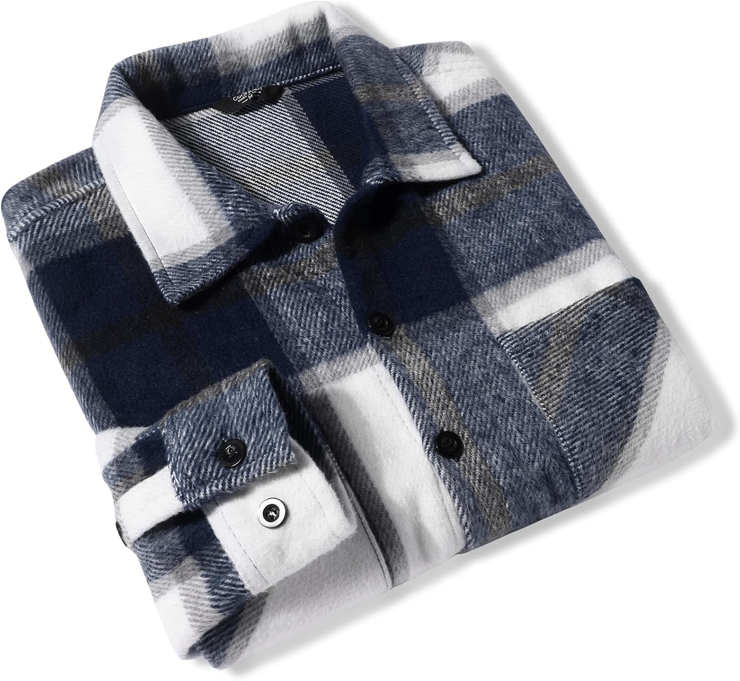 Thumbnail 6 de COOFANDY Men's Plaid Flannel Shirt Jacket, Long-Sleeve Fleece Shacket